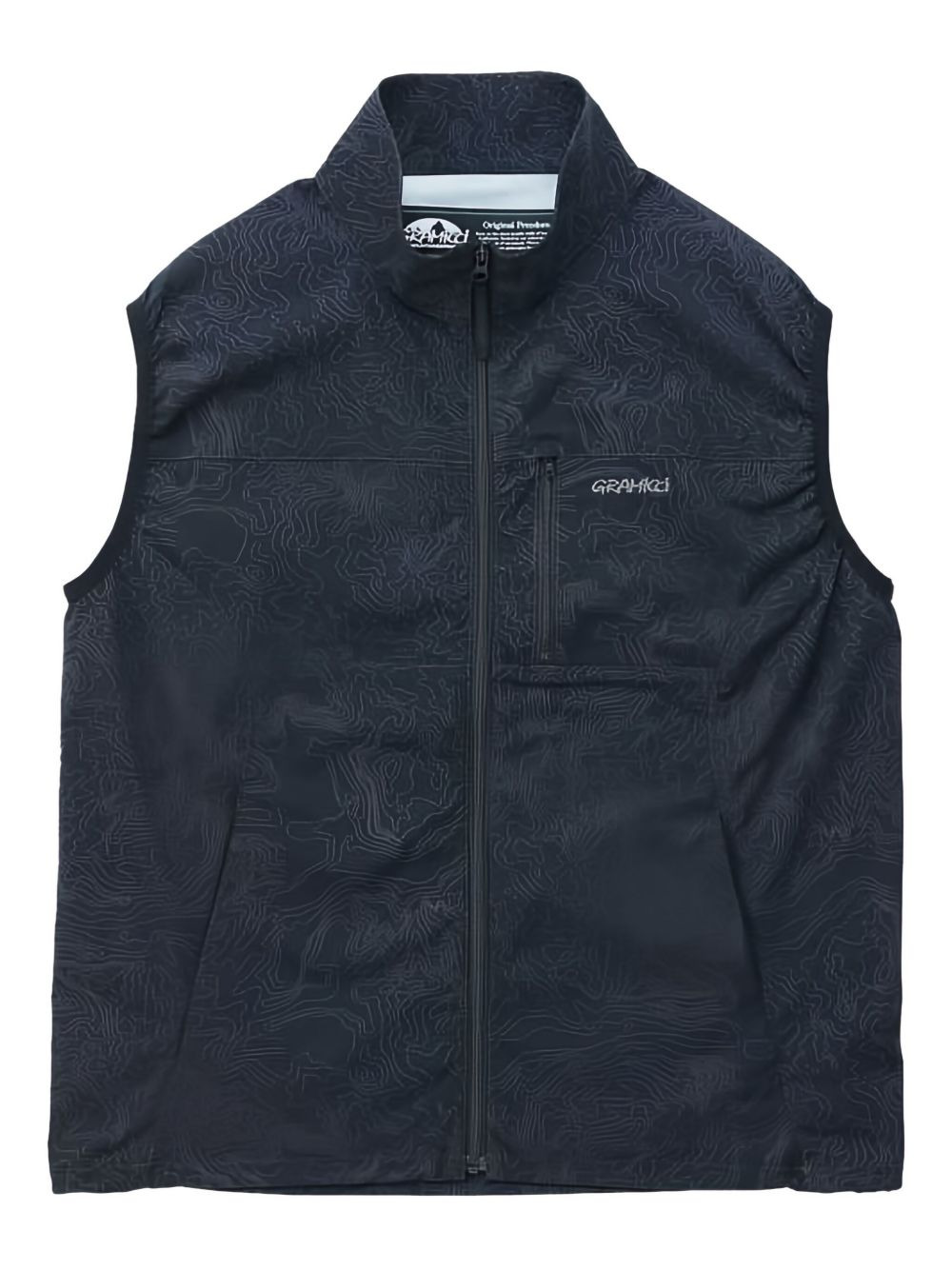 topographic-print zip gilet - 1