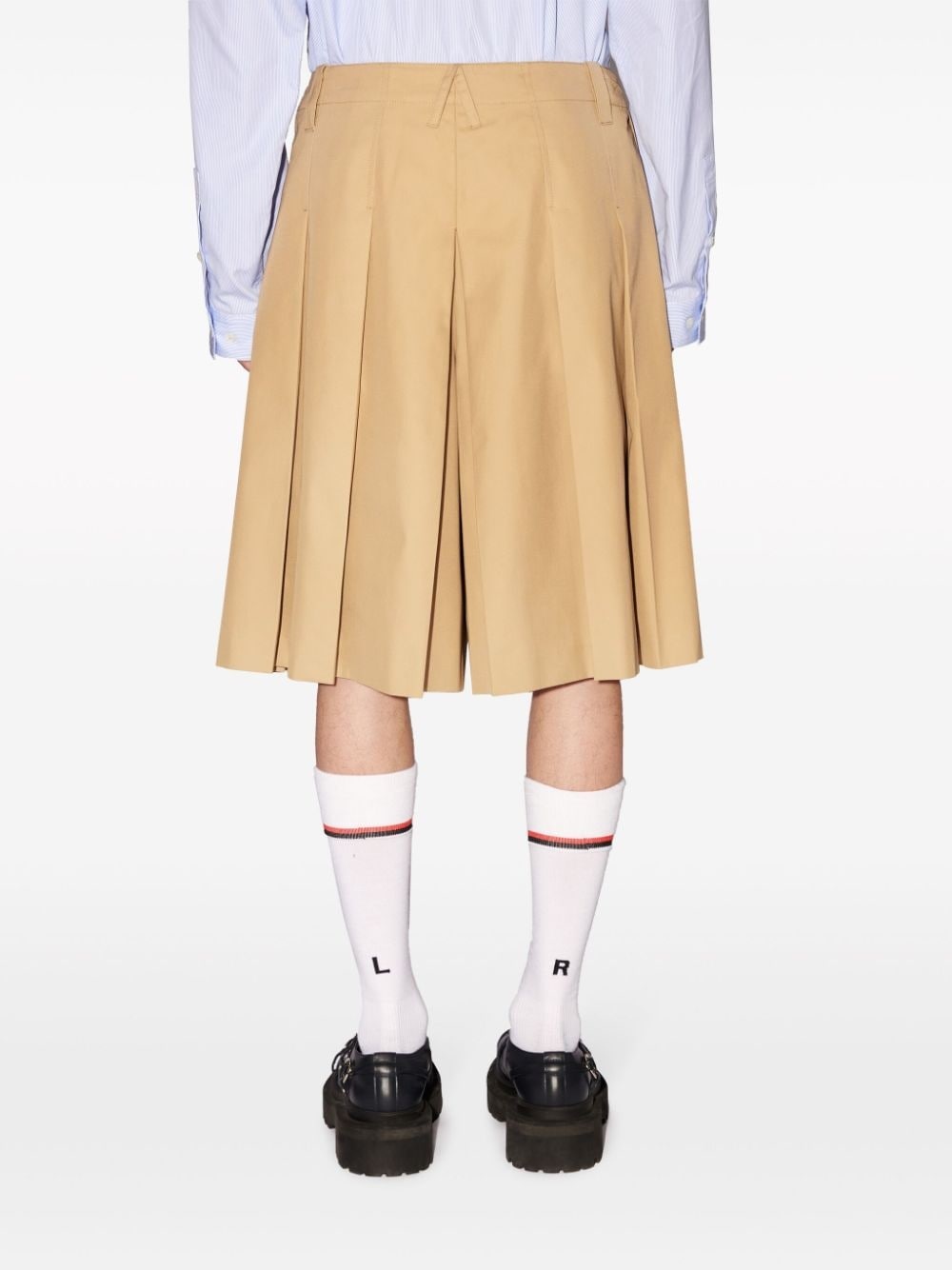 pleated cotton shorts - 5