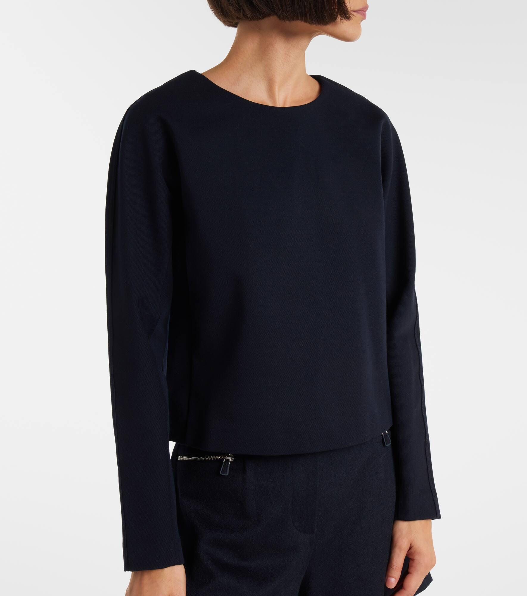 Girello wool and cotton-blend top - 6