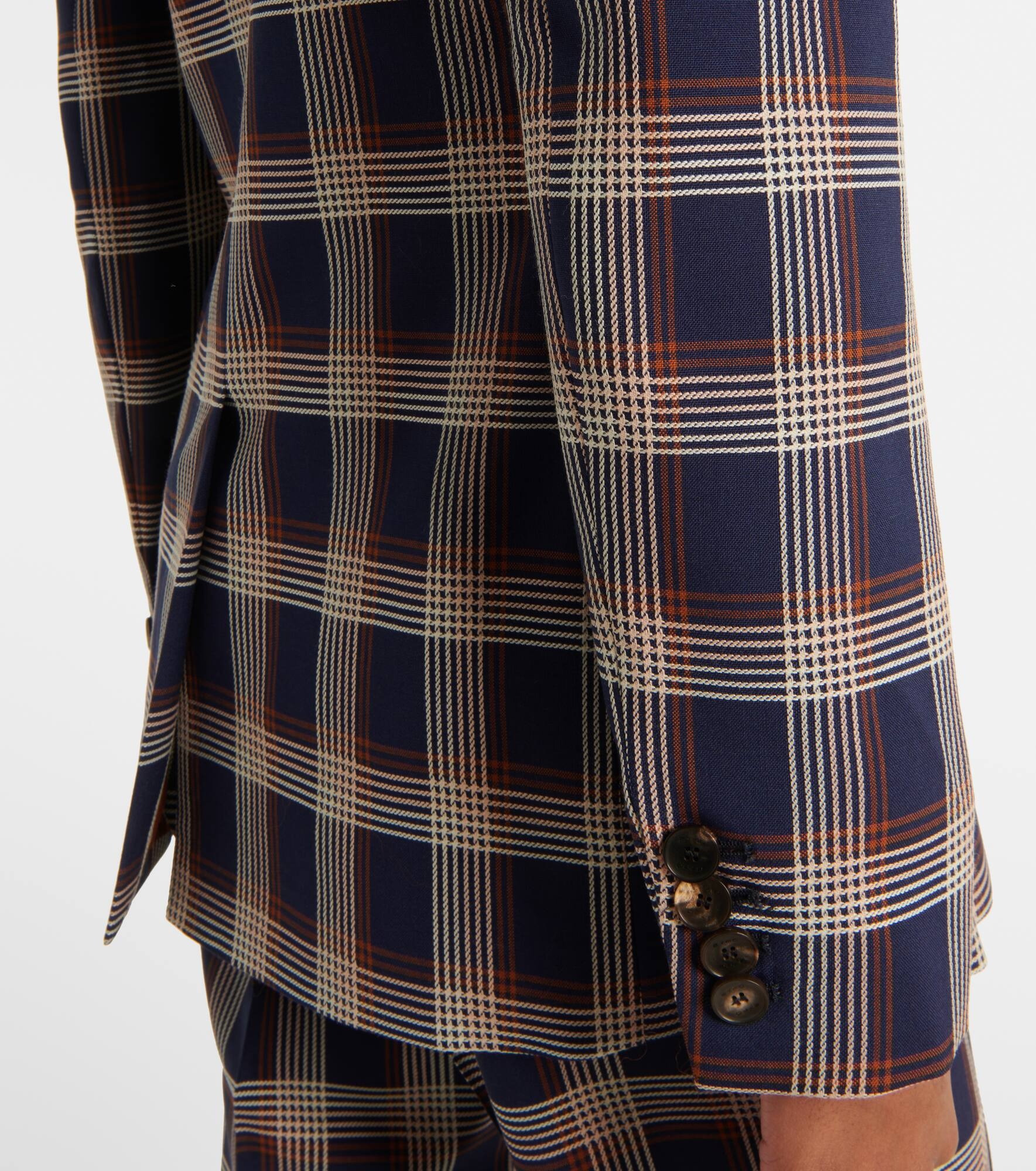 Checked wool blazer - 6