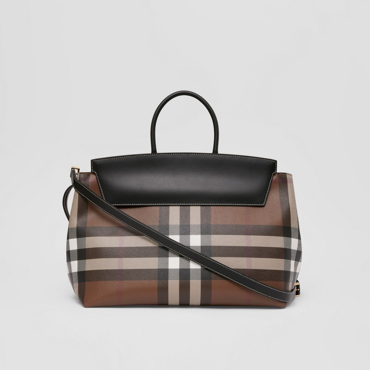 Check and Leather Large Catherine Bag - 8