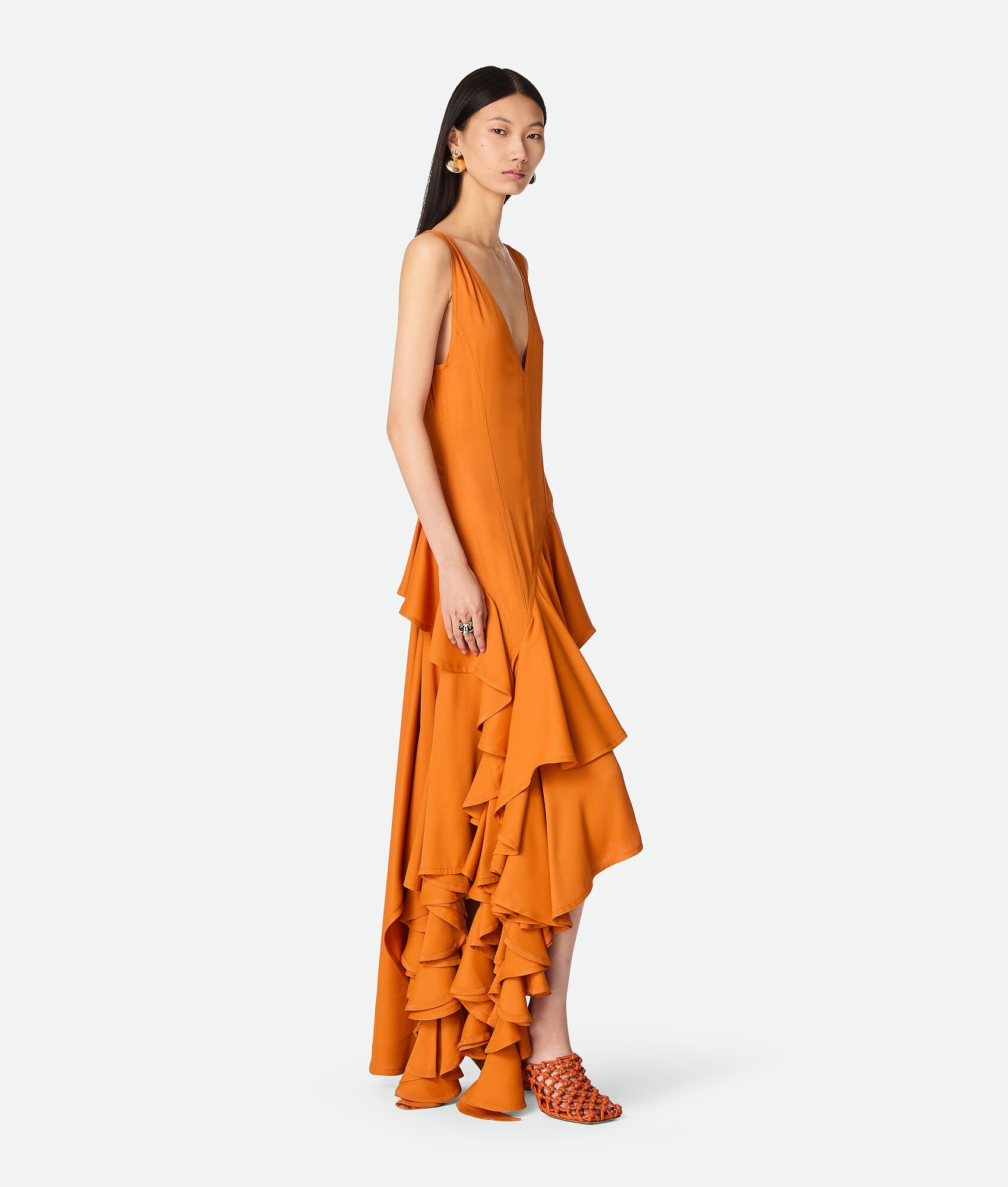 Light Viscose Ruffle Dress - 1