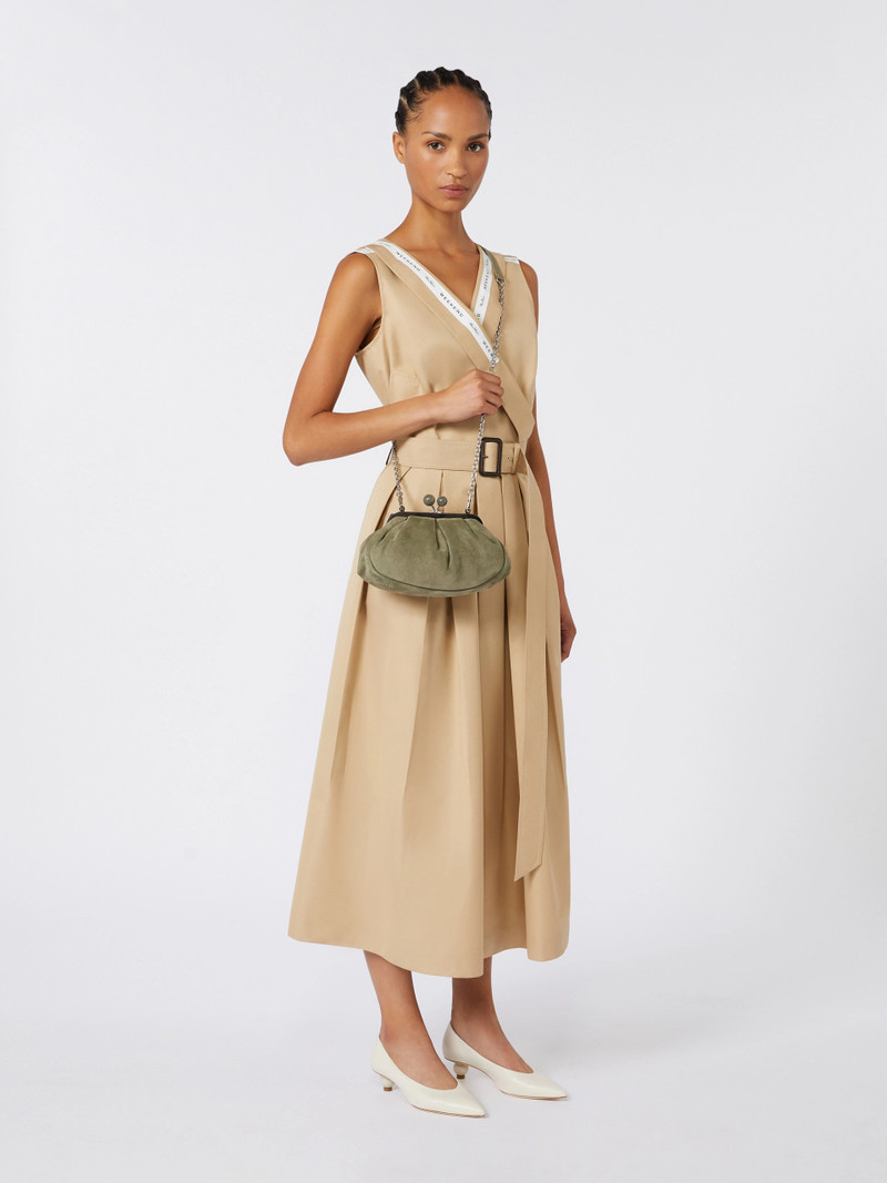 VALOIS Small suede Pasticcino Bag - MUD 6