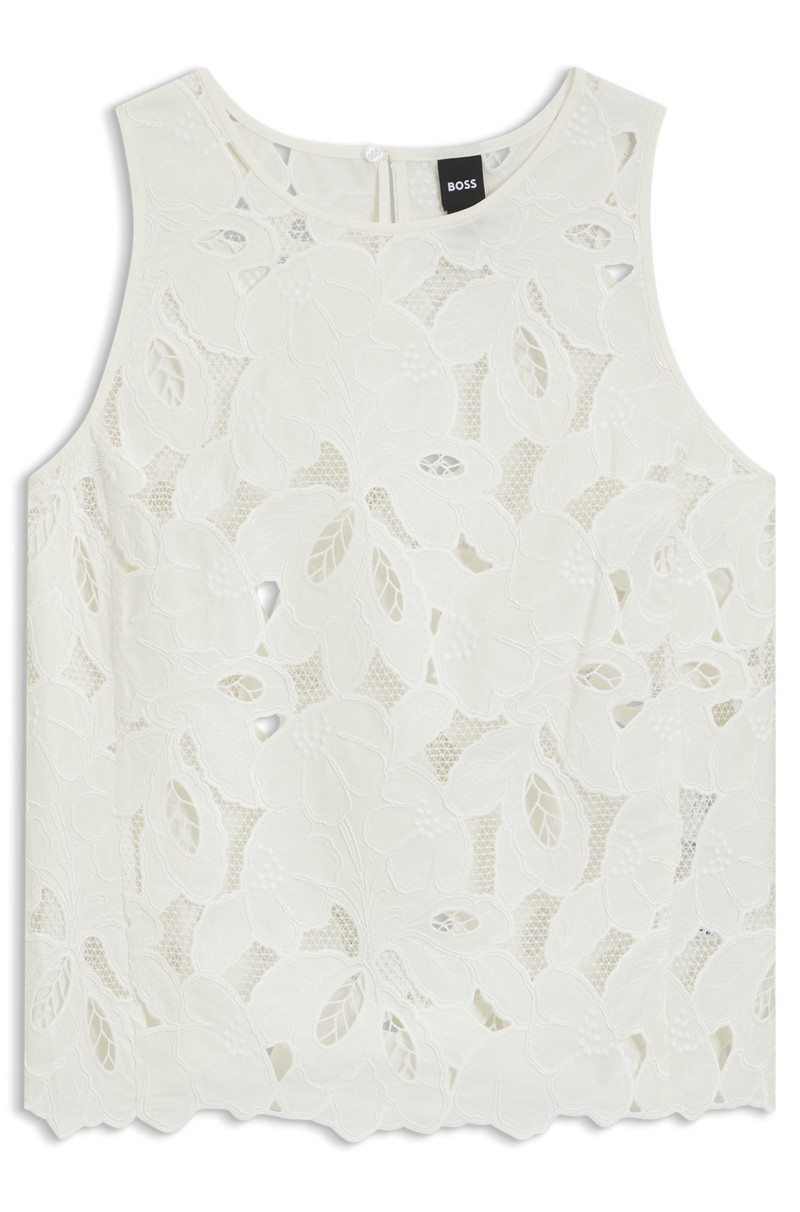 SLEEVELESS BLOUSE WITH BRODERIE ANGLAISE 1