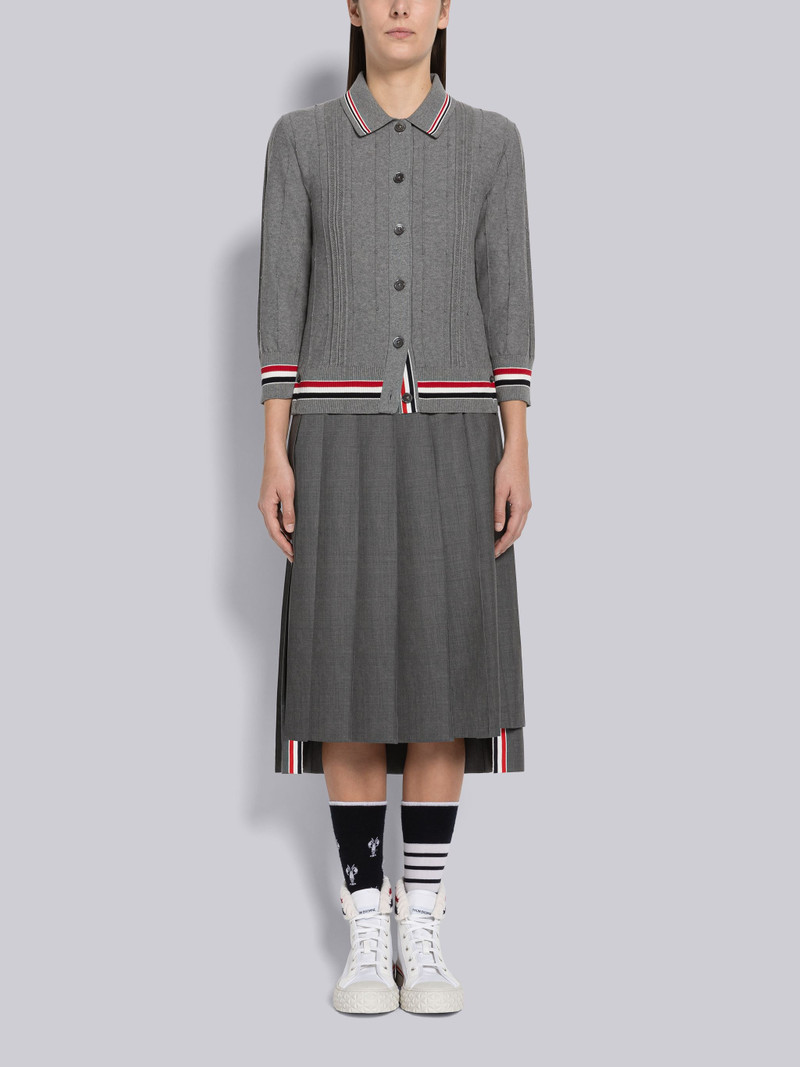 High Twist Cotton Cricket Stripe Polo Cardigan 4