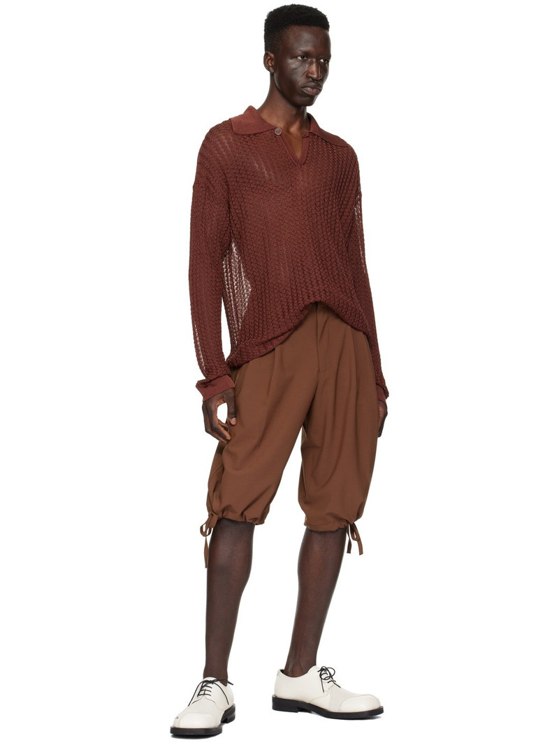 BONSAI Burgundy Drawstring Shorts outlook