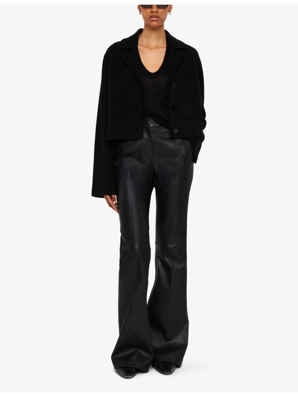 Tafira flared-leg leather trousers - 2