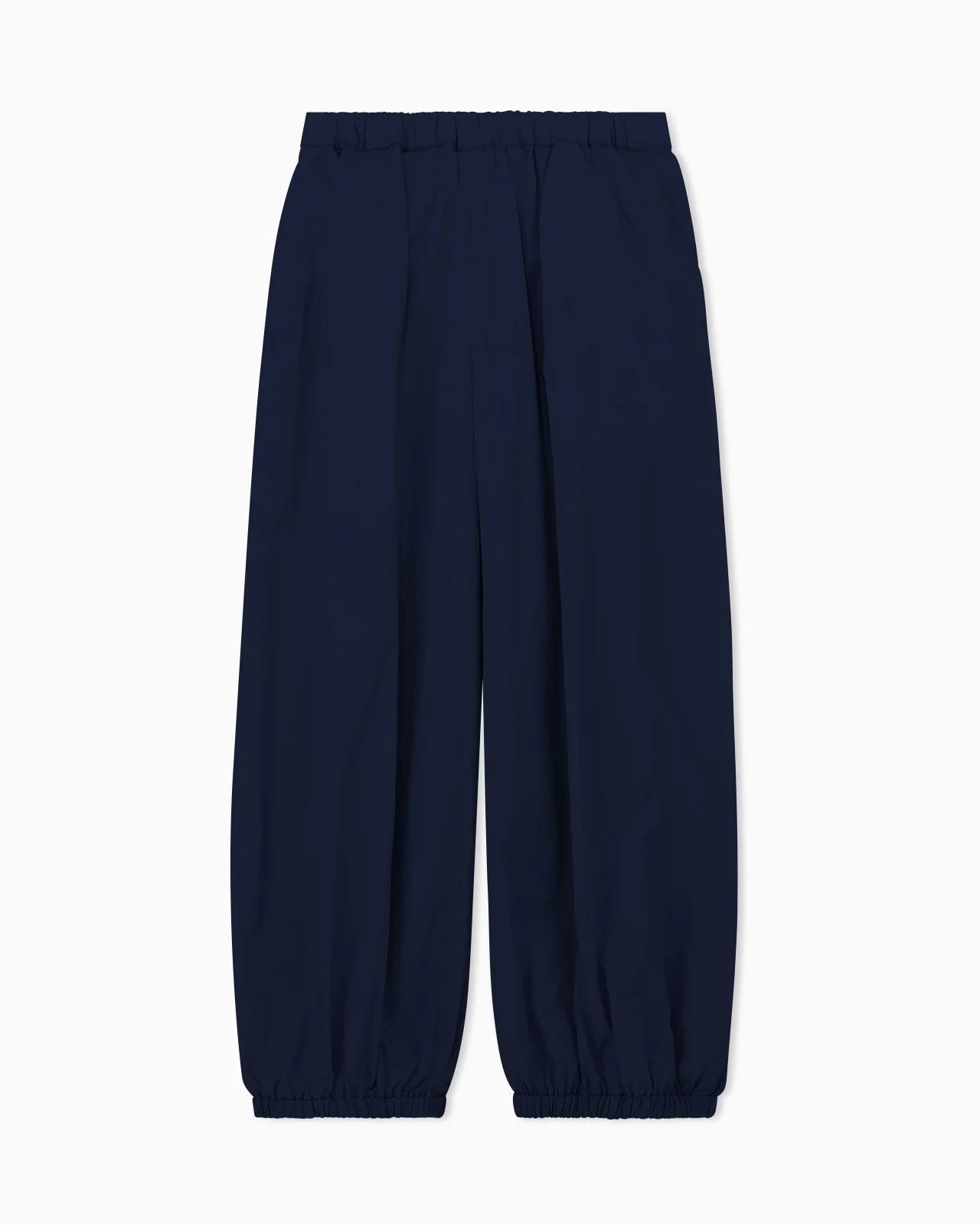 OVERSIZED LAMÉ SILK PANTS WITH ELASTIC WAIST AND CUFFS - 1