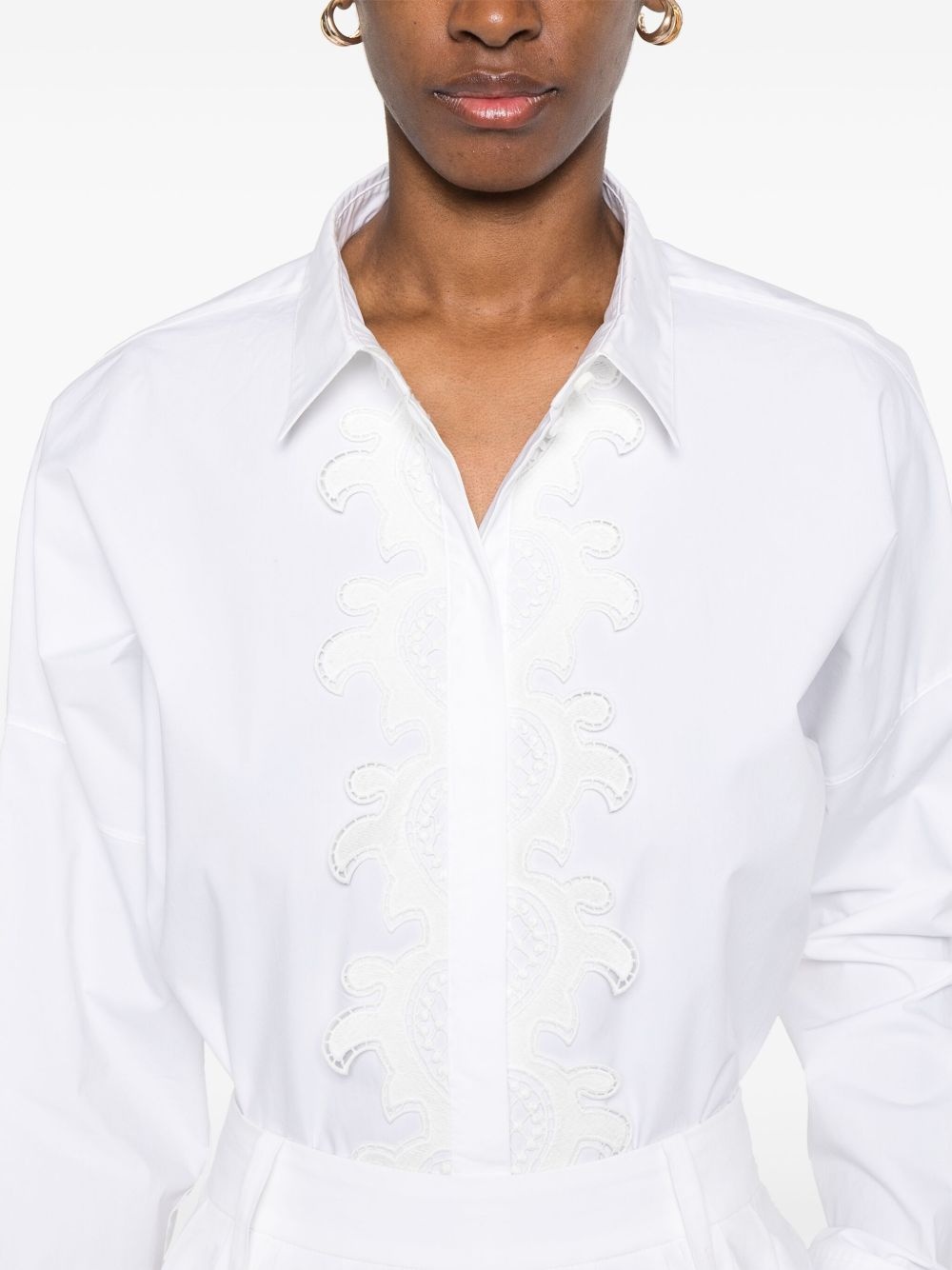 lace-detail shirt - 5
