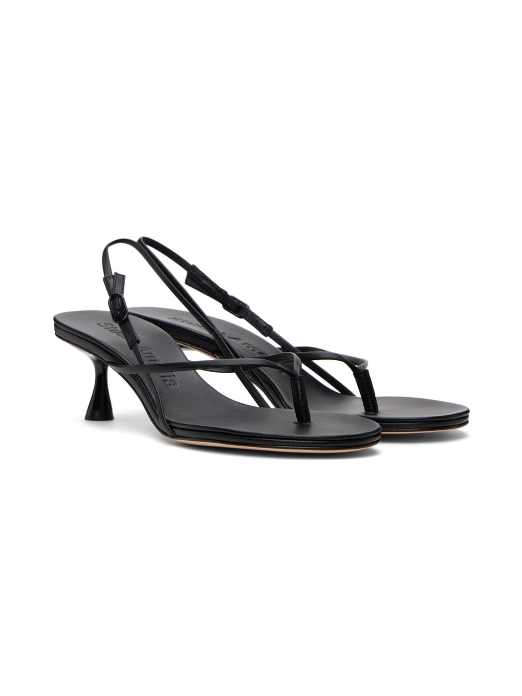 Black Wishbone 50 Heeled Sandals - 4