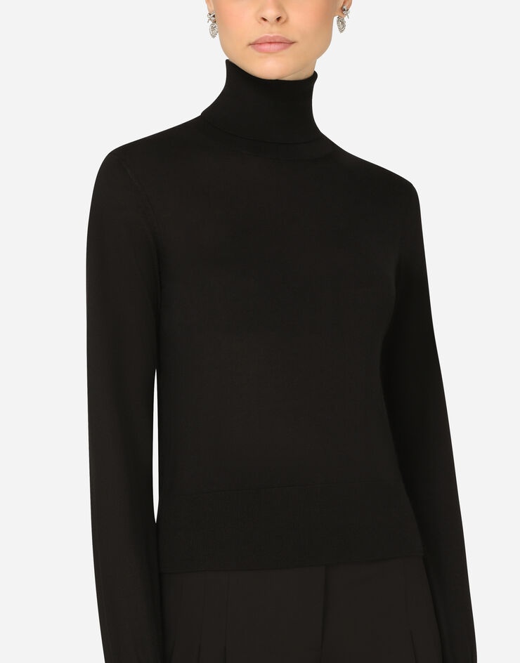 Cashmere and silk turtle-neck sweater - 4