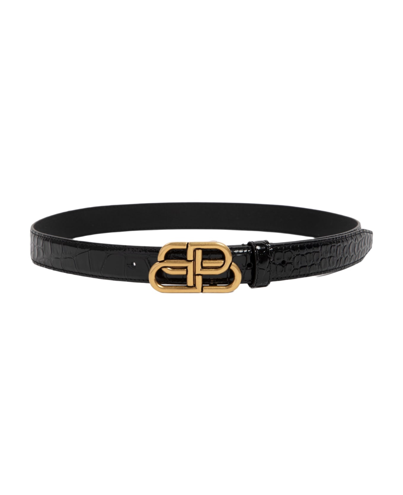 Black Leather Bb Belt - 1