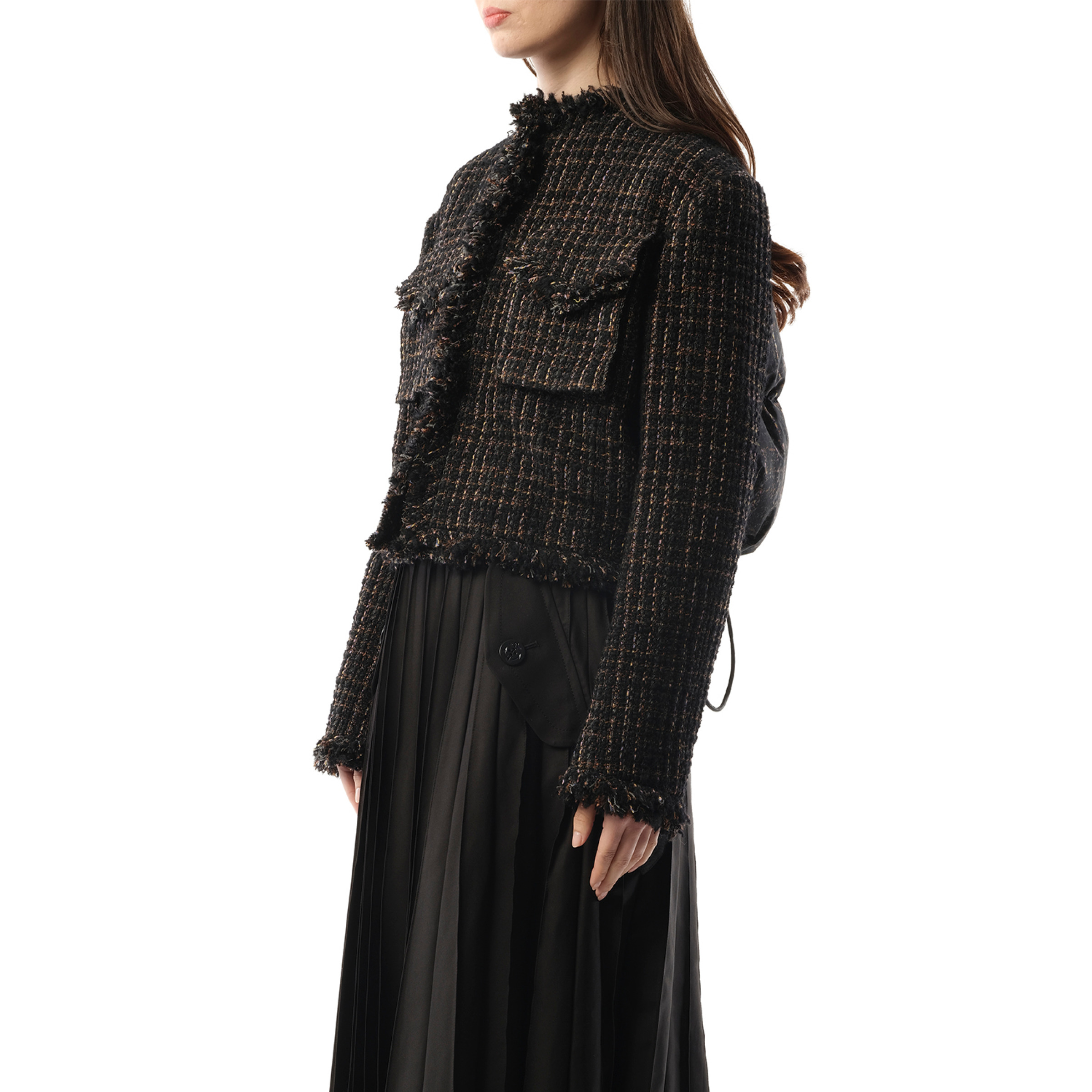 Tweed Jacket in Black/Brown - 5