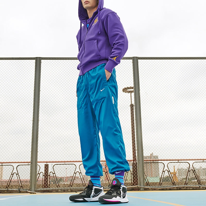 Men's Jordan NBA Los Angeles Lakers Long Sleeves Hooded Zipper Cardigan Fleece Jacket Purple DB1880- - 3