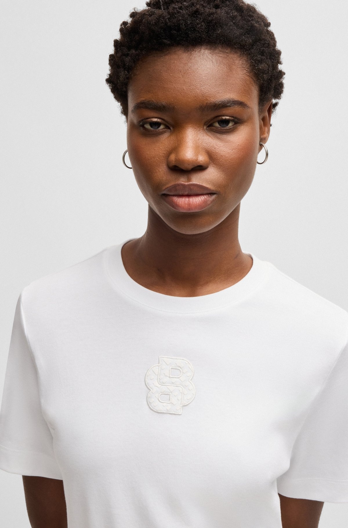 INTERLOCK-COTTON T-SHIRT WITH DOUBLE B MONOGRAM - 5