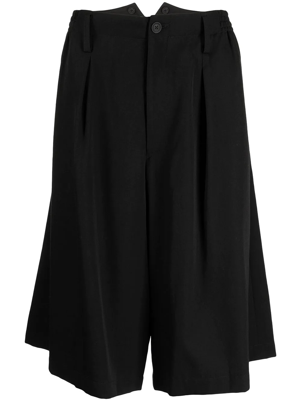 pleated wide-leg shorts - 1