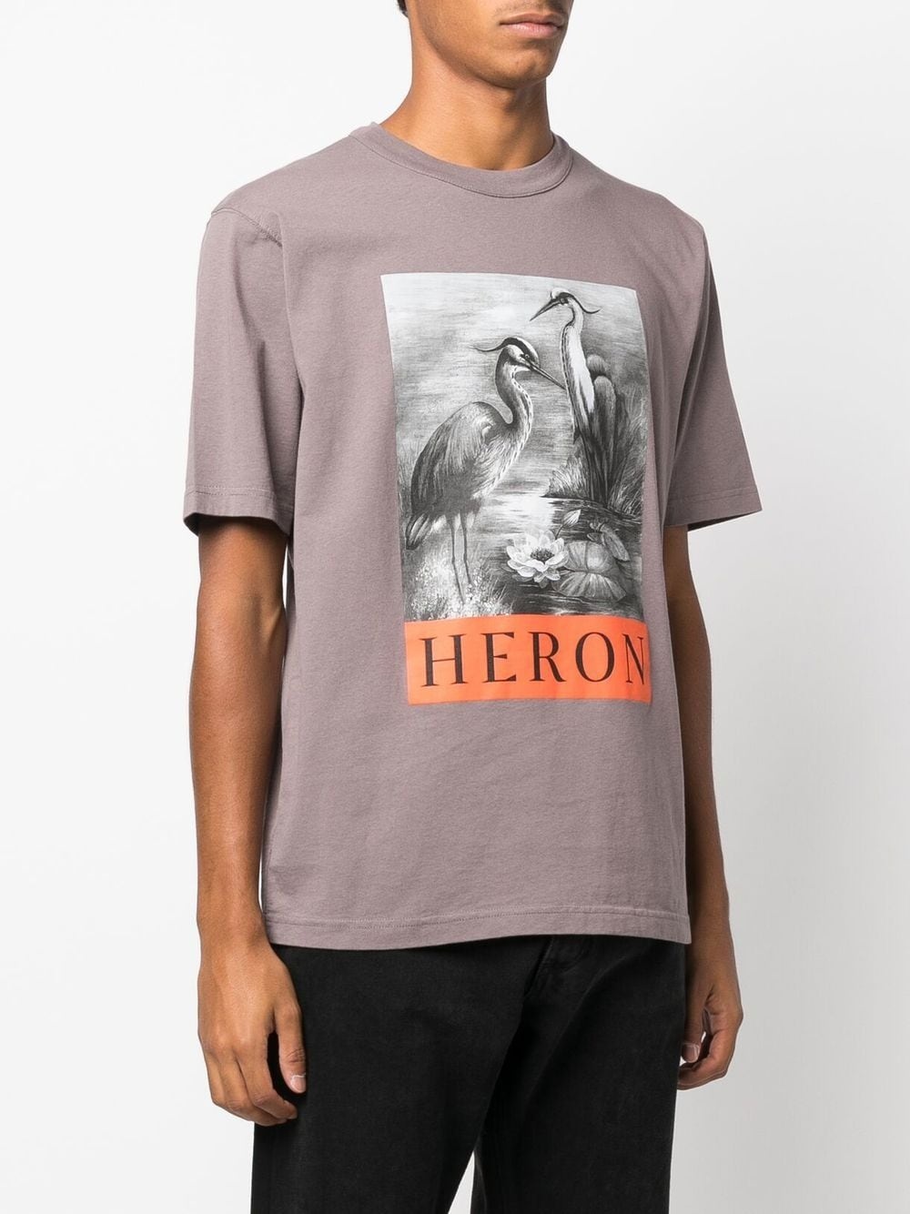 Heron-print cotton T-shirt - 3