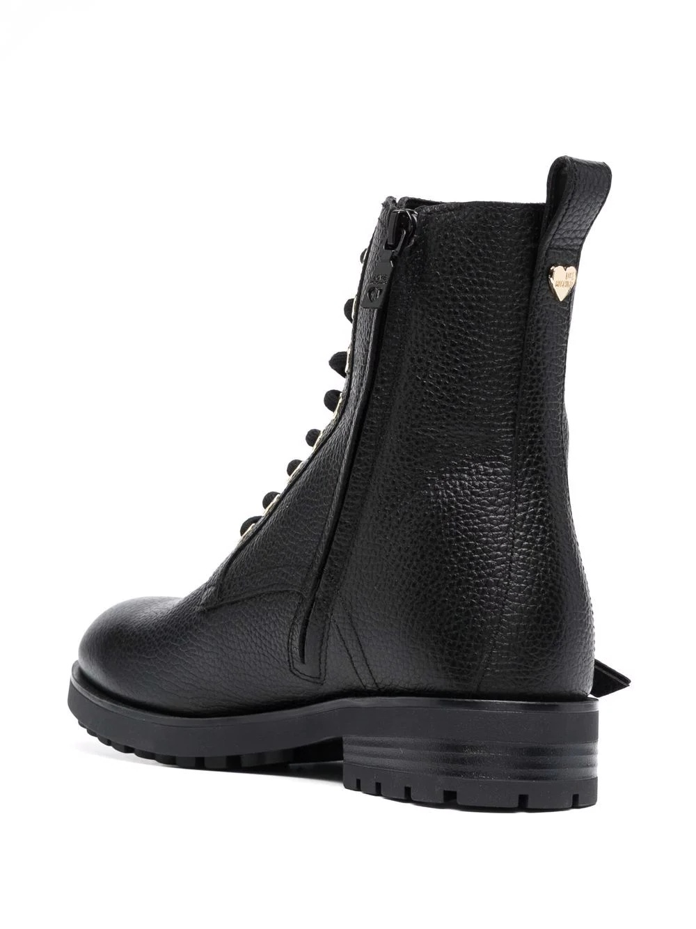 logo-plaque lace-up boots - 3