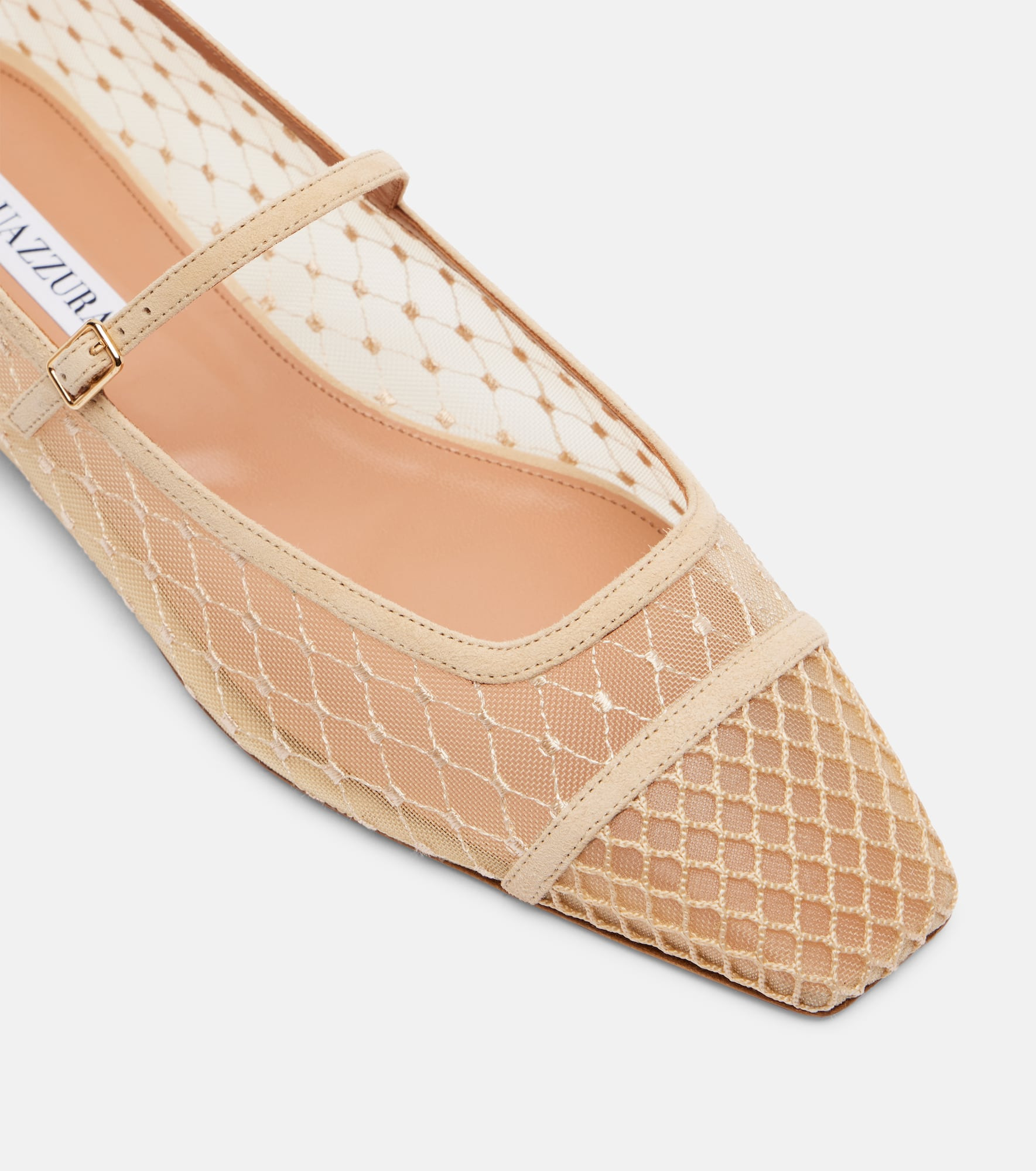 Juliette suede-trimmed Mary Jane flats - 5