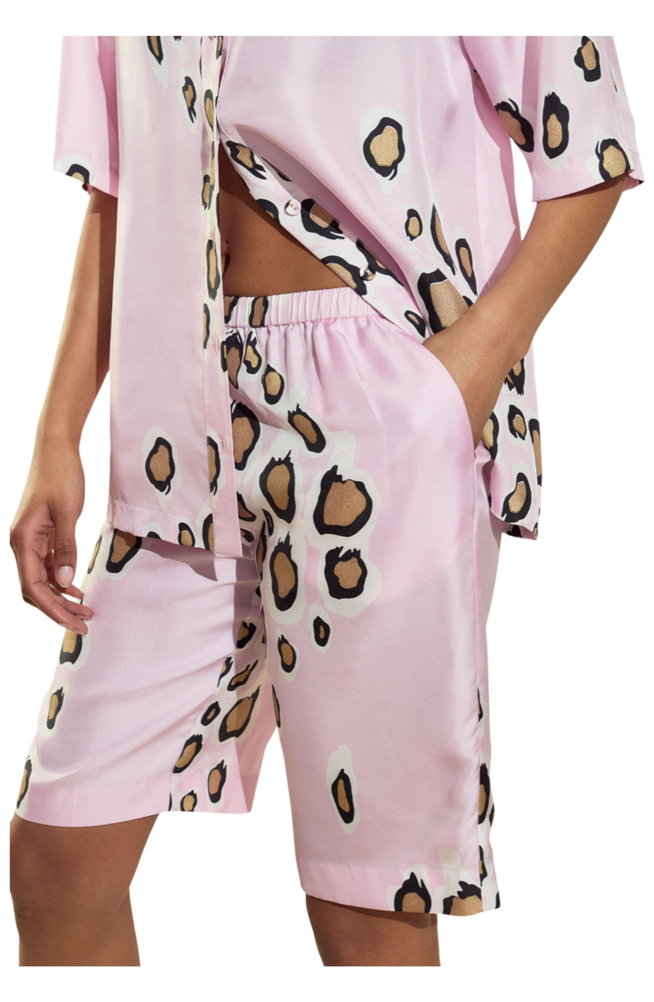 Cynthia Rowley Amalfi Gold Foil Shorts in Pink Gold at Nordstrom - 3
