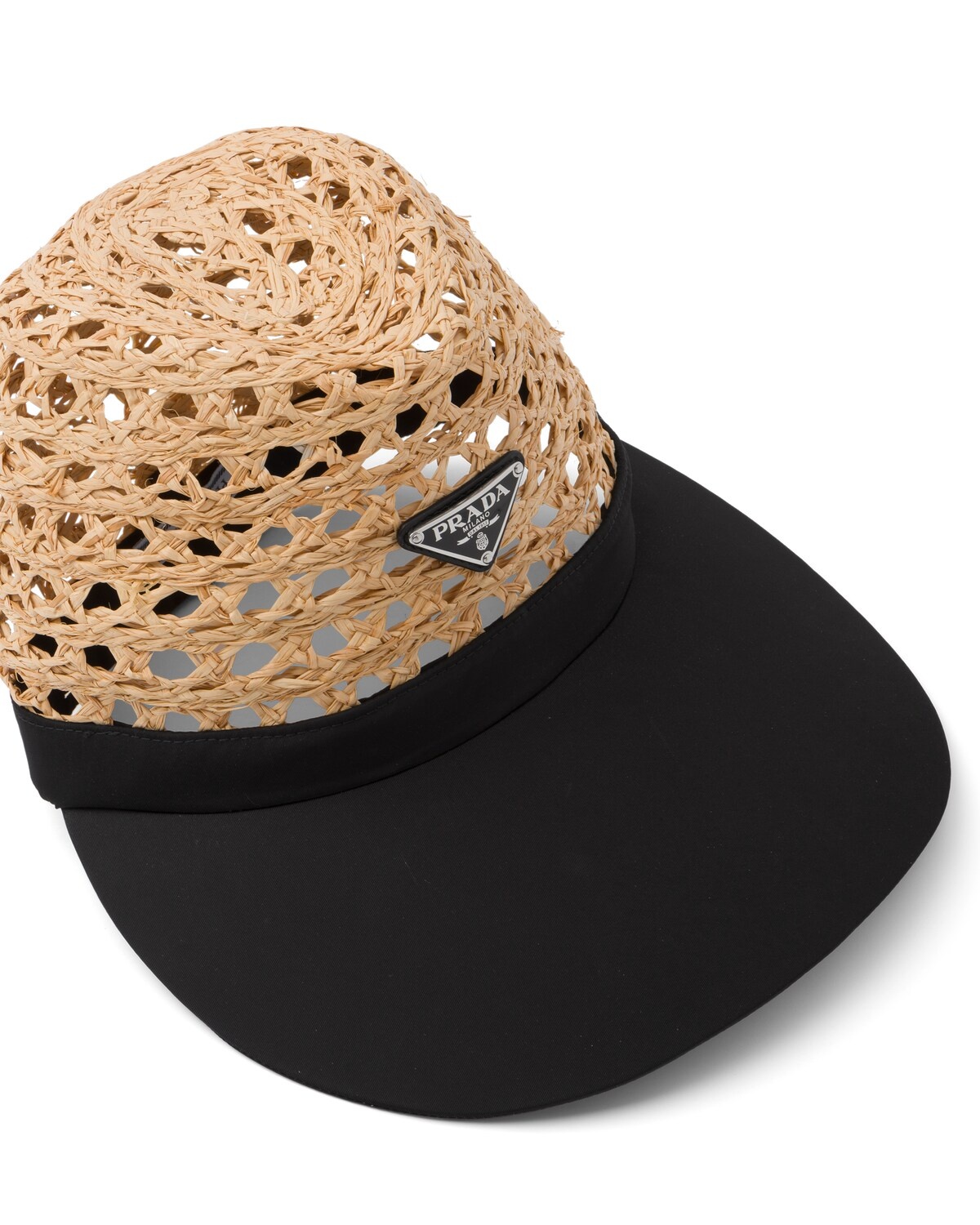 Raffia and nylon visor hat - 3