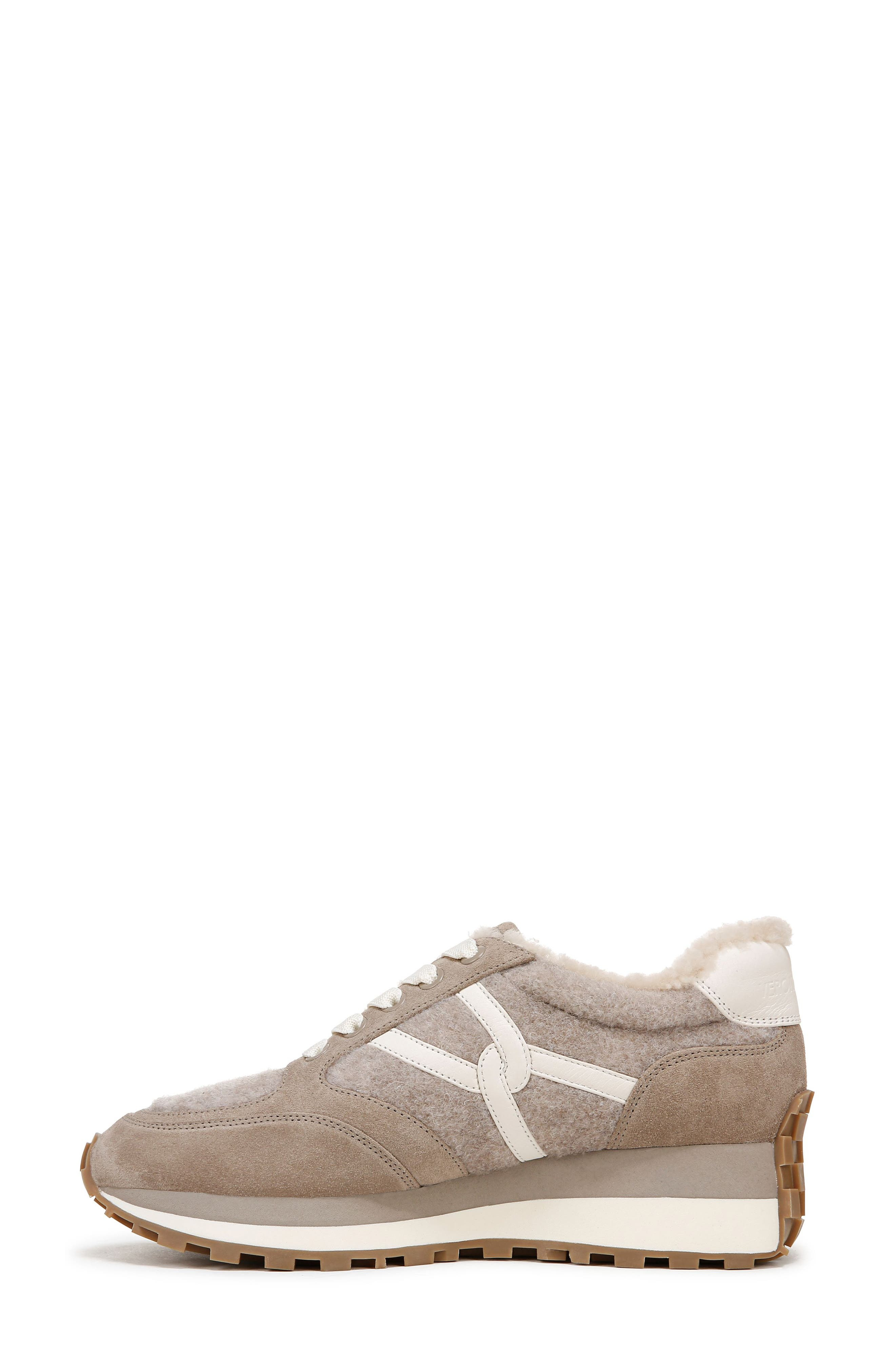 Veronica Beard Valentina Genuine Shearling Lined Sneaker in Cobblestone at Nordstrom - 9