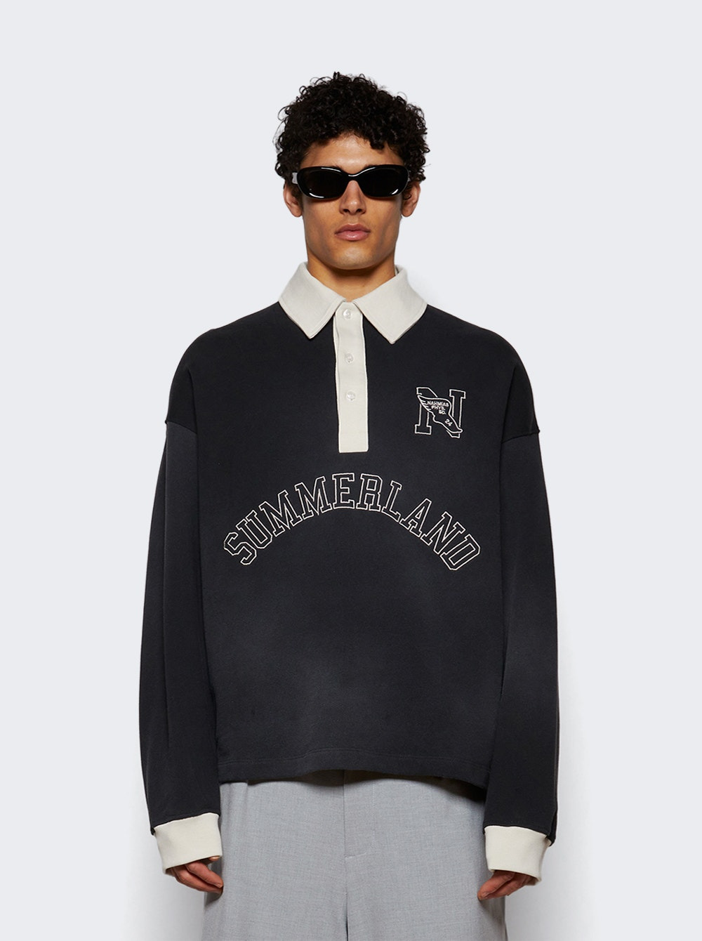 N Long Sleeve Polo Shirt Black - 2