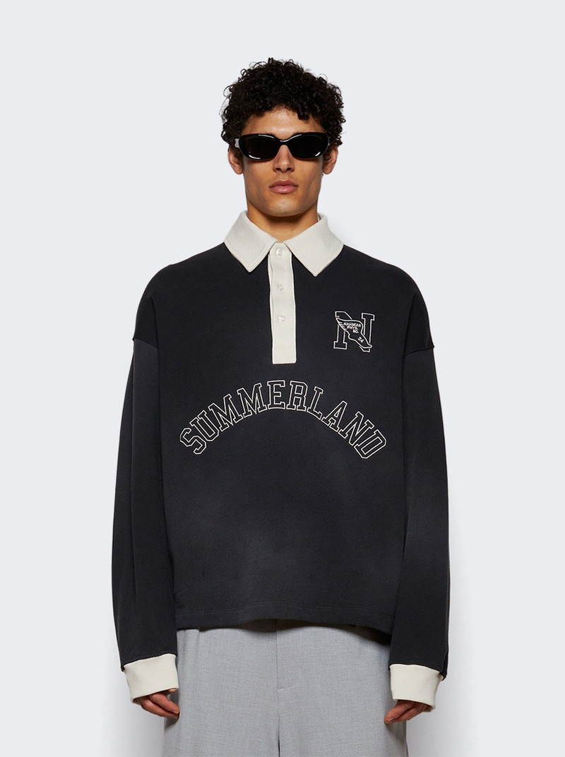 NAHMIAS N Long Sleeve Polo Shirt Black outlook