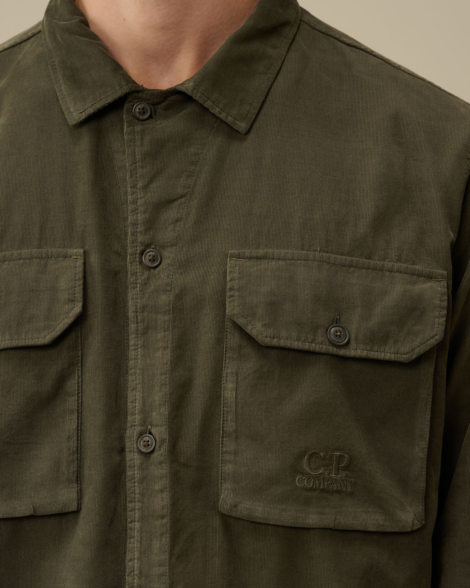 Corduroy Buttoned Overshirt - 4