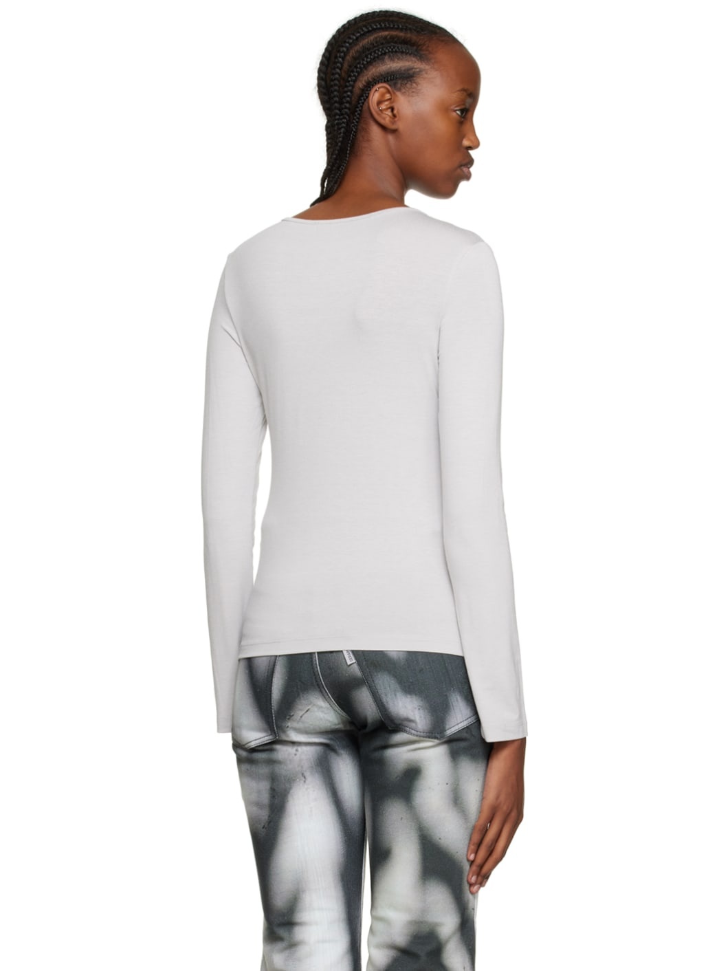 Gray Globe Long Sleeve T-Shirt - 3
