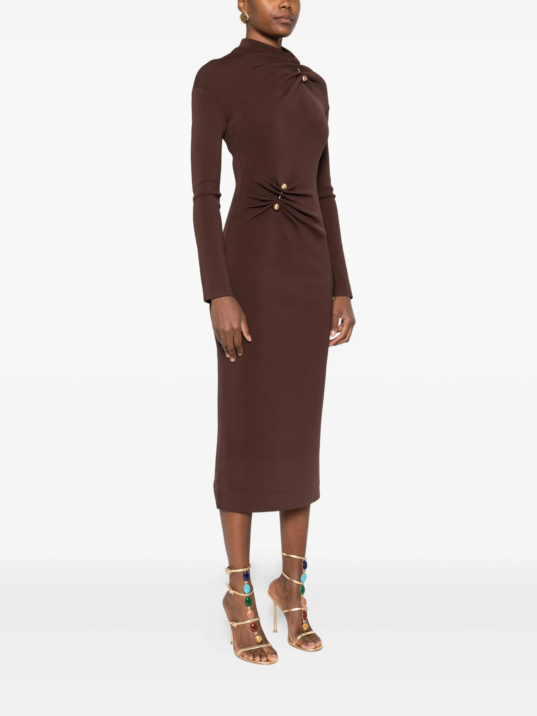 Cult Gaia Twist-detail Button Midi Dress - 2
