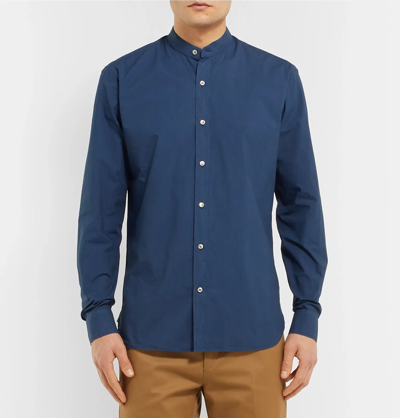 Alvin Slim-Fit Grandad-Collar Cotton Shirt - 4