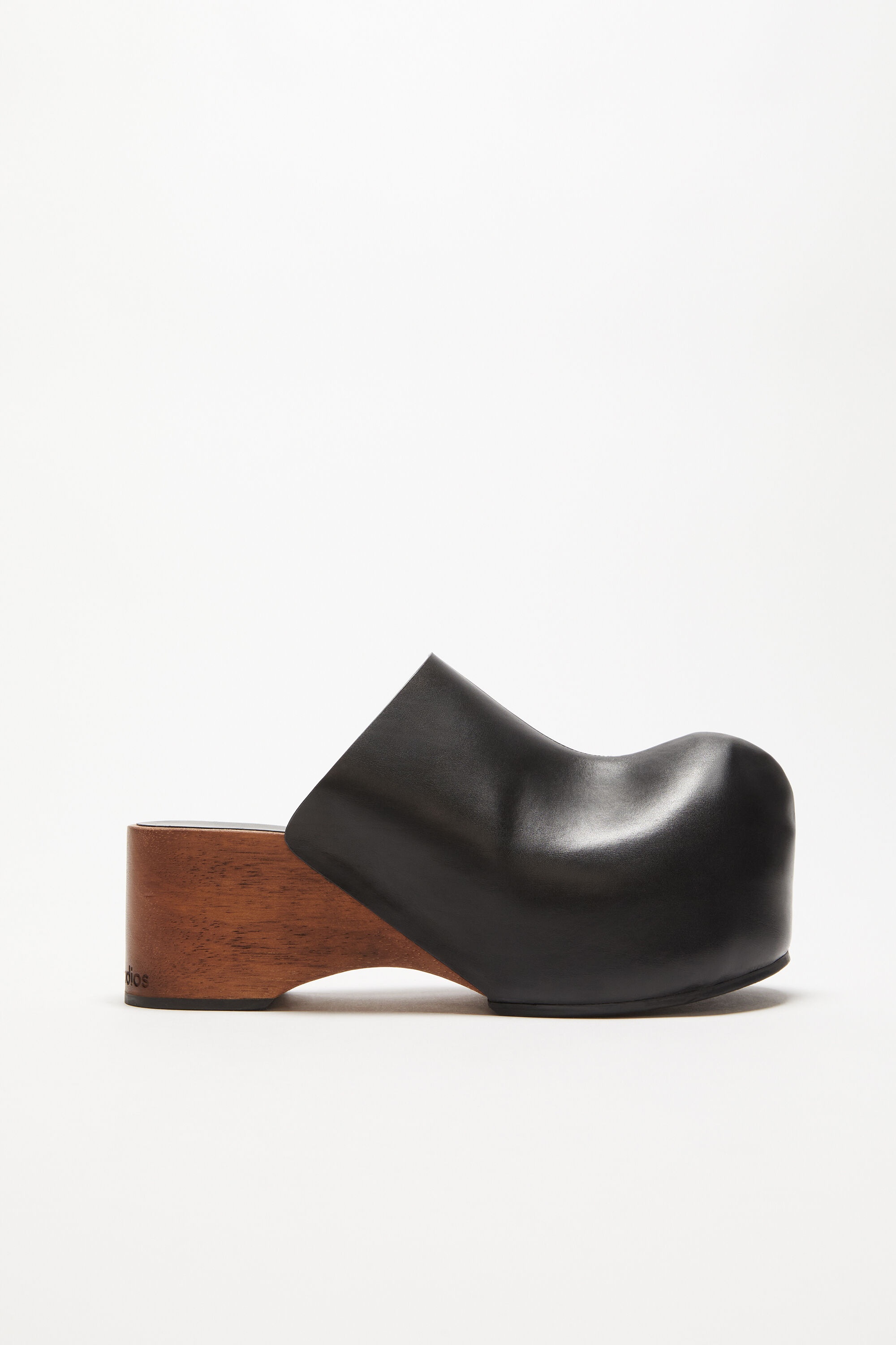 Leather wood clogs - Black - 1