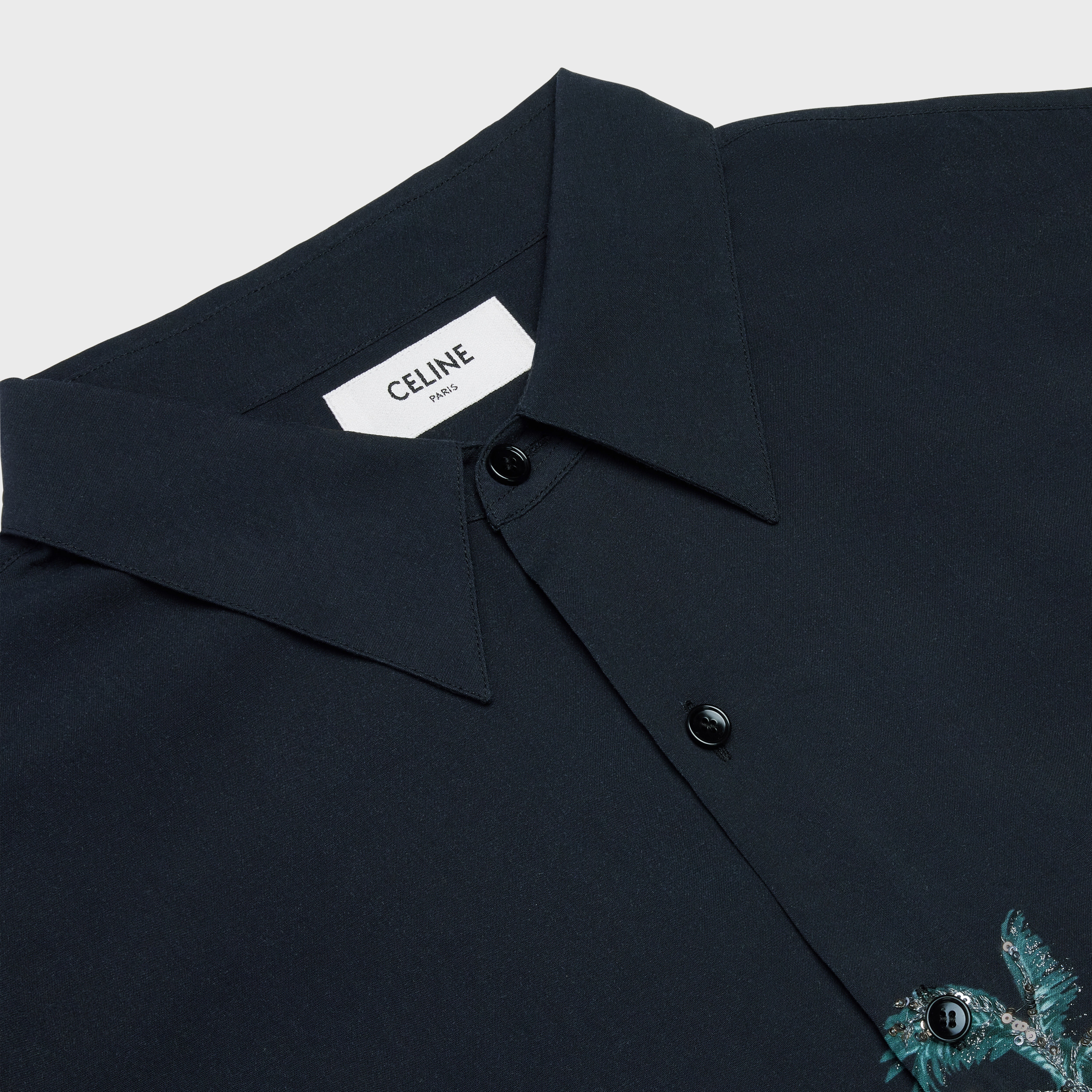 OVERSIZED EMBROIDERED SHIRT IN PRINTED VISCOSE - 3