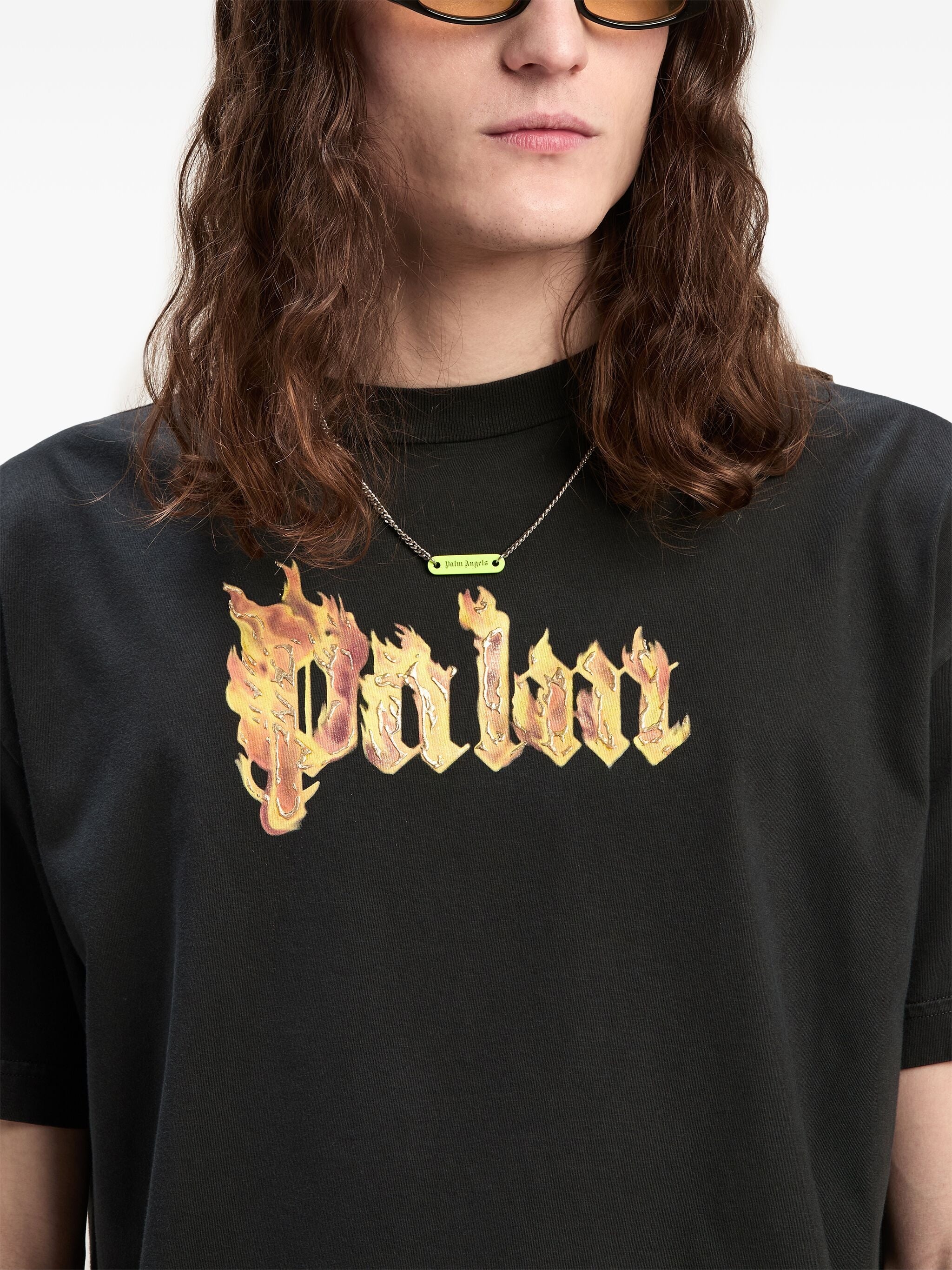 PALM ANGELS Men Burning Logo Tee - 5