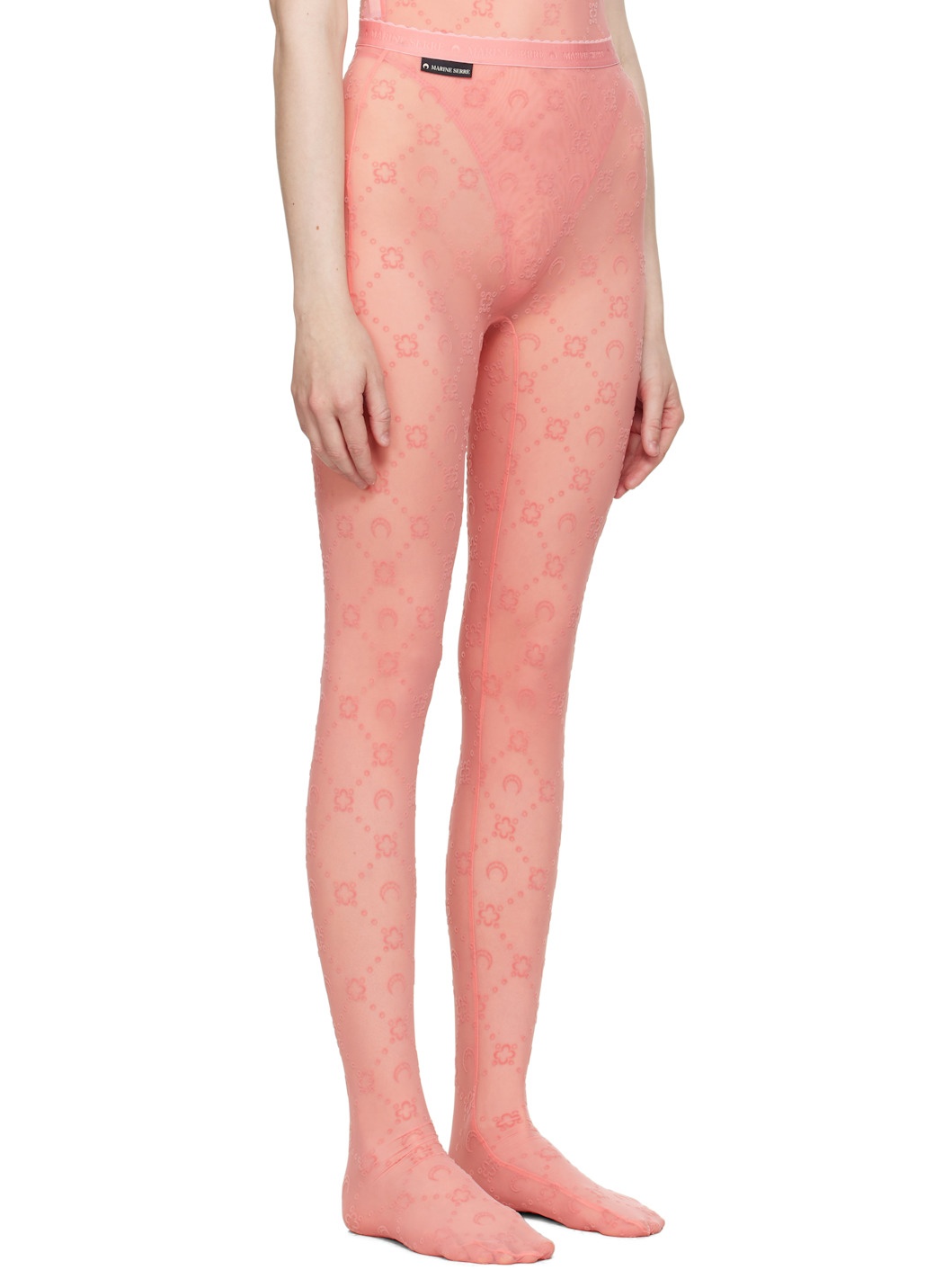 SSENSE Exclusive Pink Recycled Mesh Flock Tights - 2