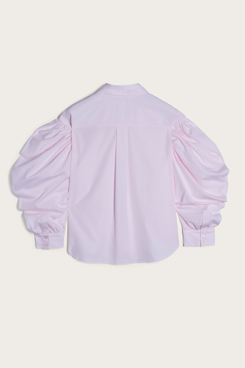 Simone Rocha Boxy Draped Sleeve Round Collar Shirt outlook
