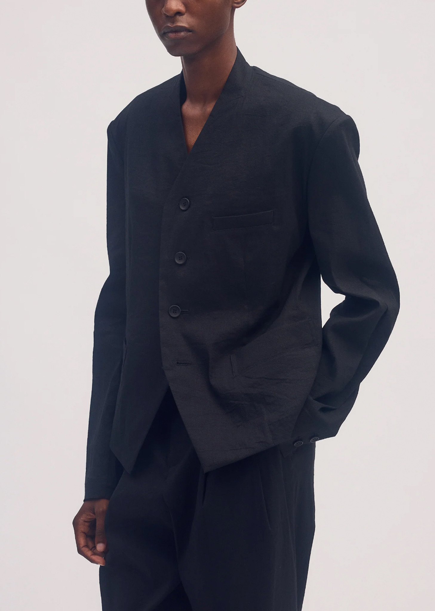 Washi Paper Ensemble U Jacket — Black - 7