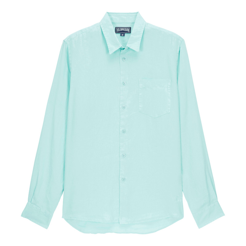 Men Linen Shirt Solid 1