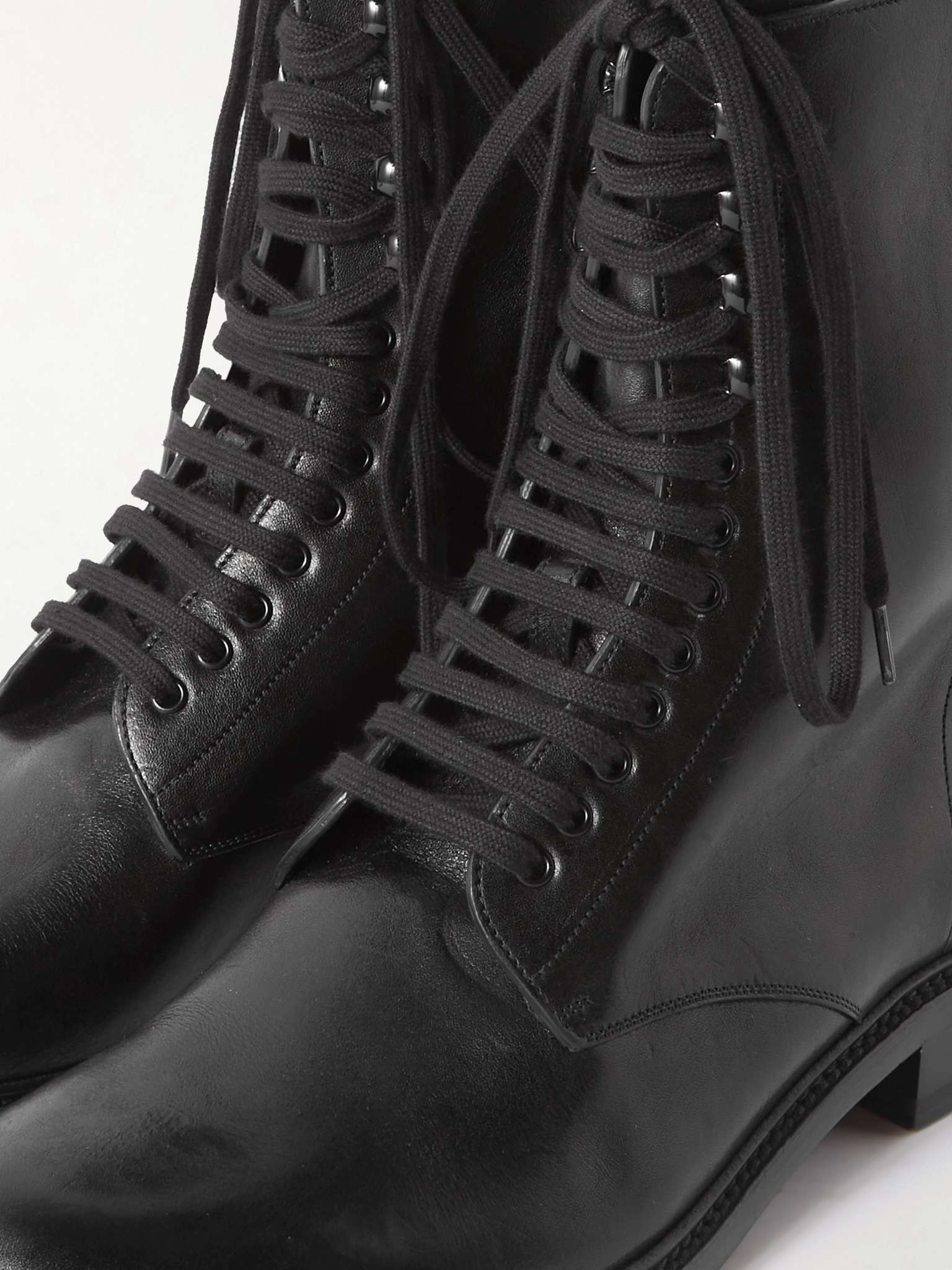 Army Glossed-Leather Lace-Up Boots - 4