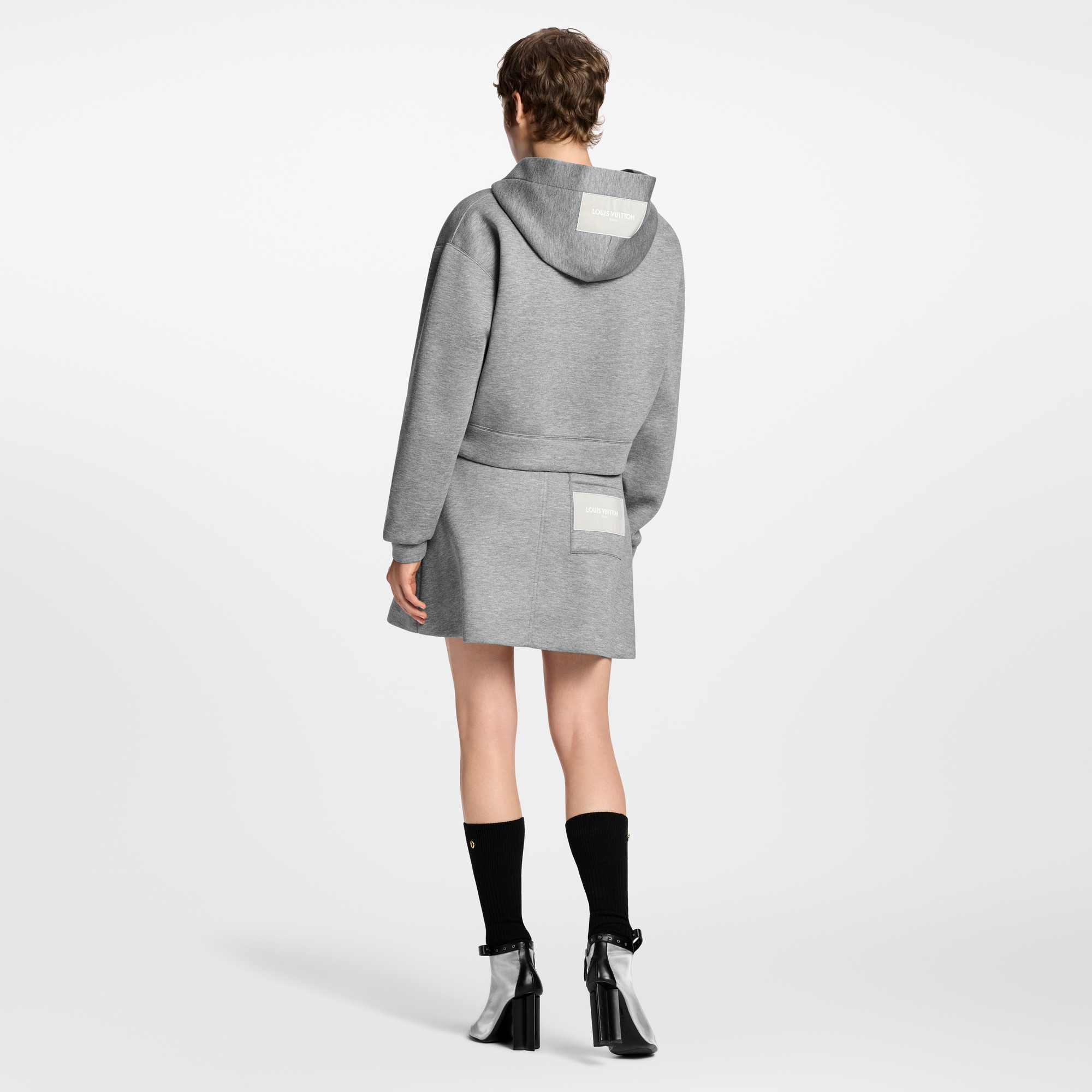 Cropped Monogram Scarf Hoodie - 5