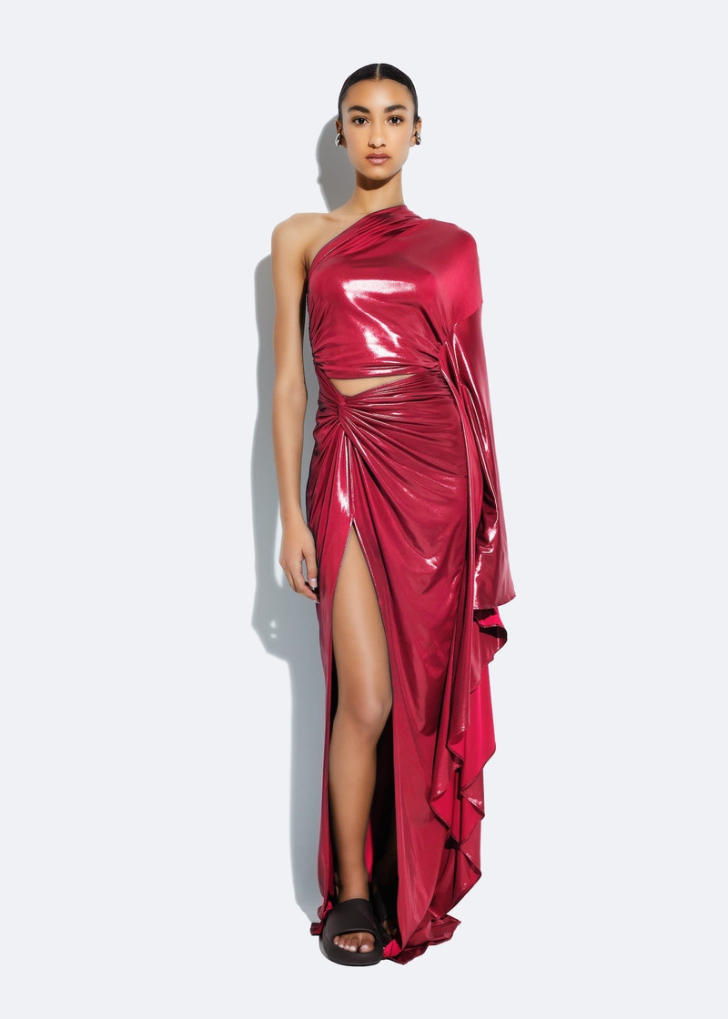 LAPOINTE Coated Jersey One Shoulder Gown outlook