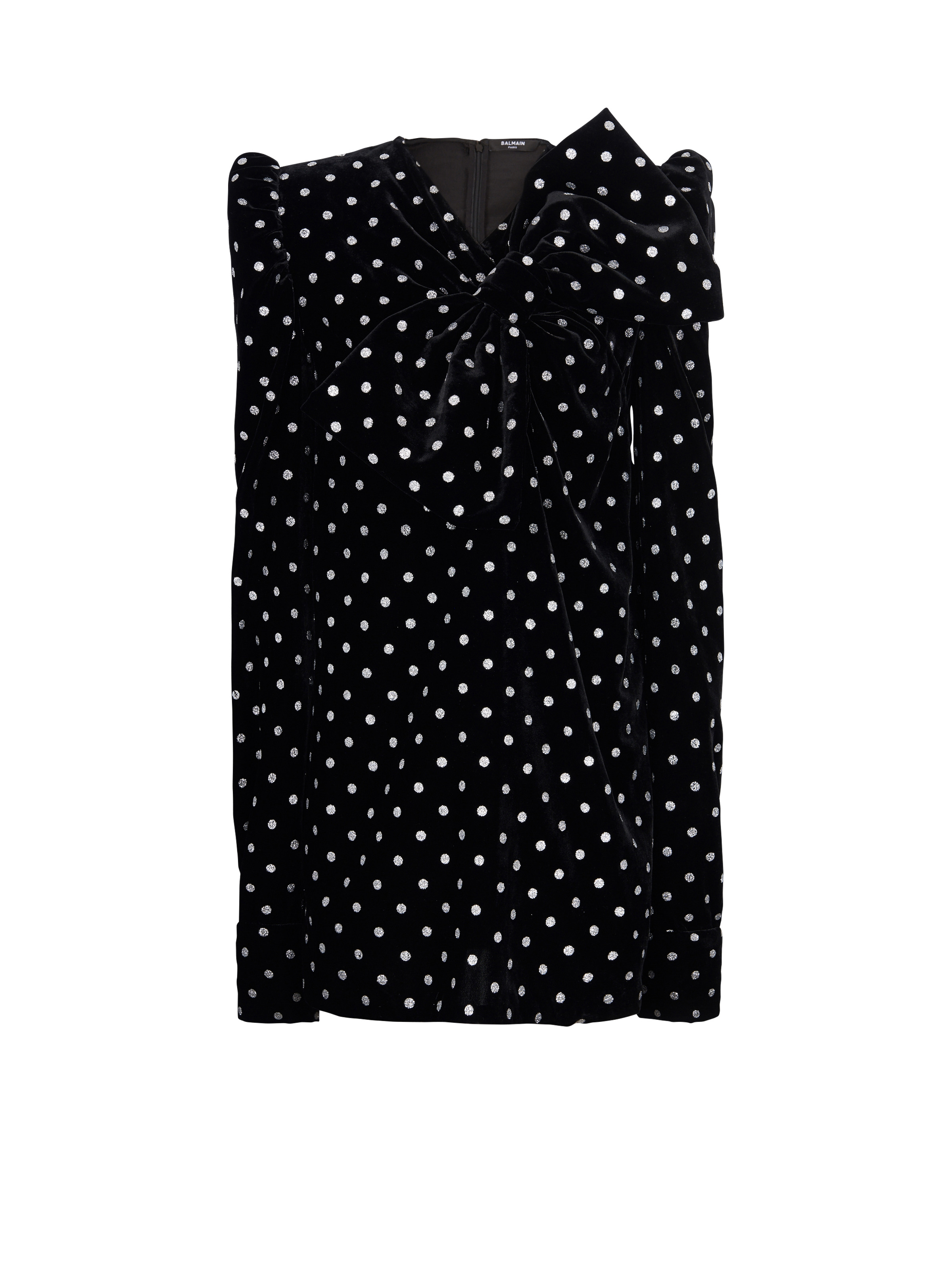 【関税＆送料込み】Balmain Maxi Bow Glitter Dots Clothing Balmain Short dress with a large bow and glitter polka dots