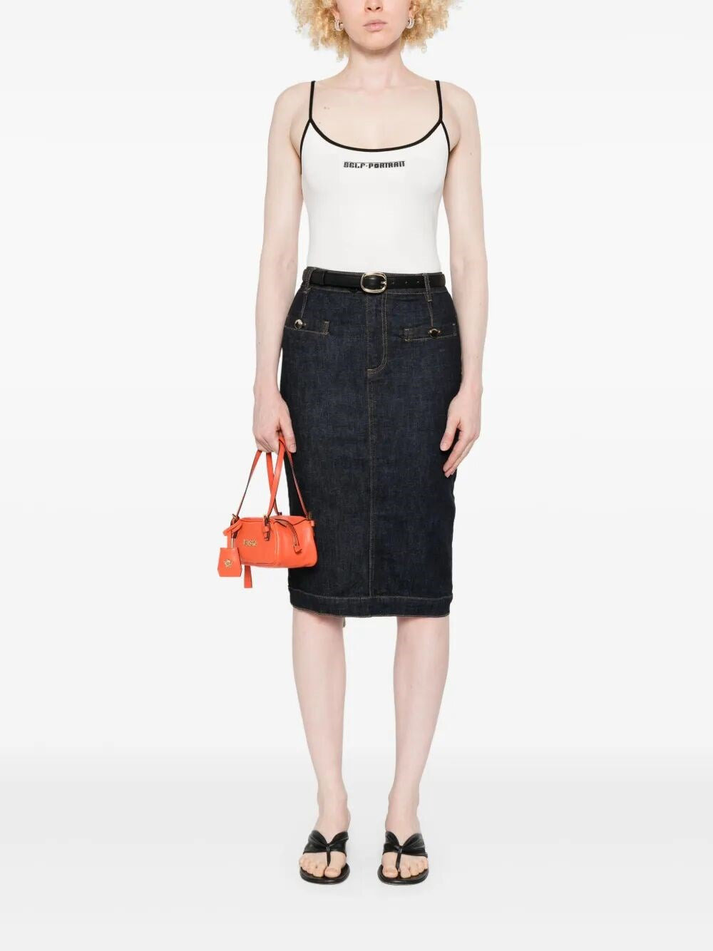 Self-Portrait Women Denim Midi Skirt - 2