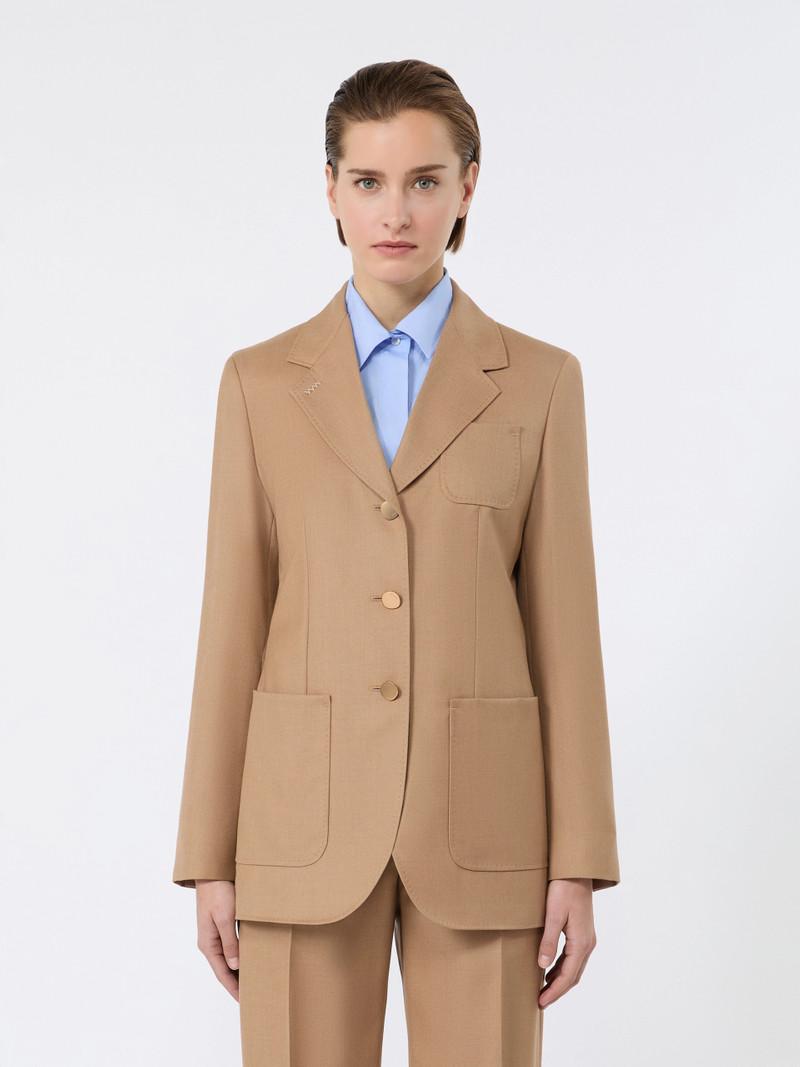 DENTE Single-breasted camel blazer - CAMEL 3