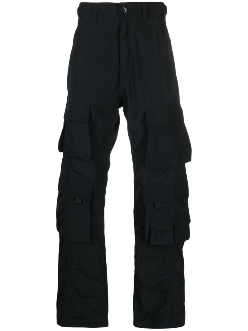 logo-patch cotton cargo trousers 1