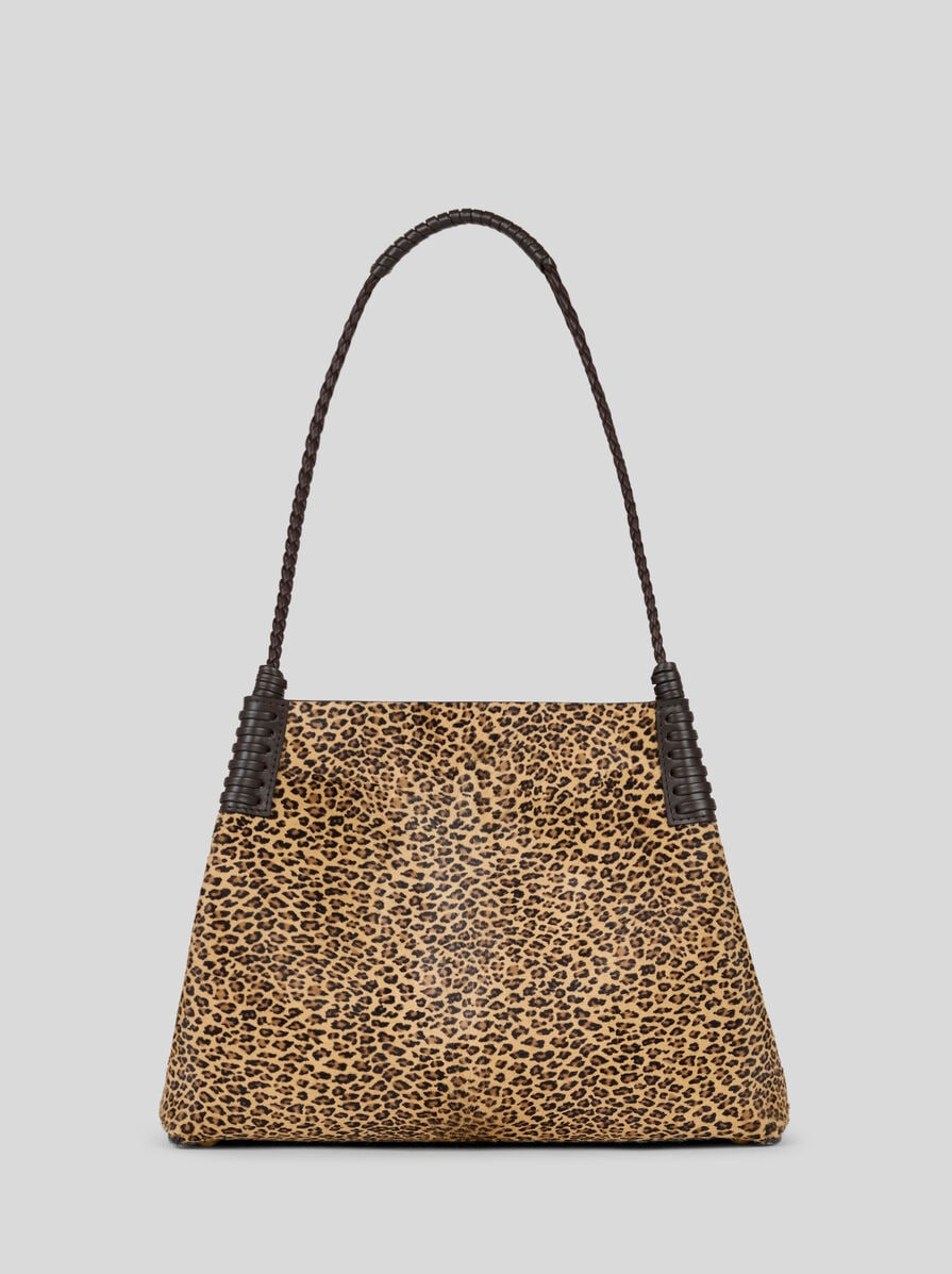 SMALL LIBRA TOTE BAG IN LEATHER WITH ANIMAL PRINT - 4