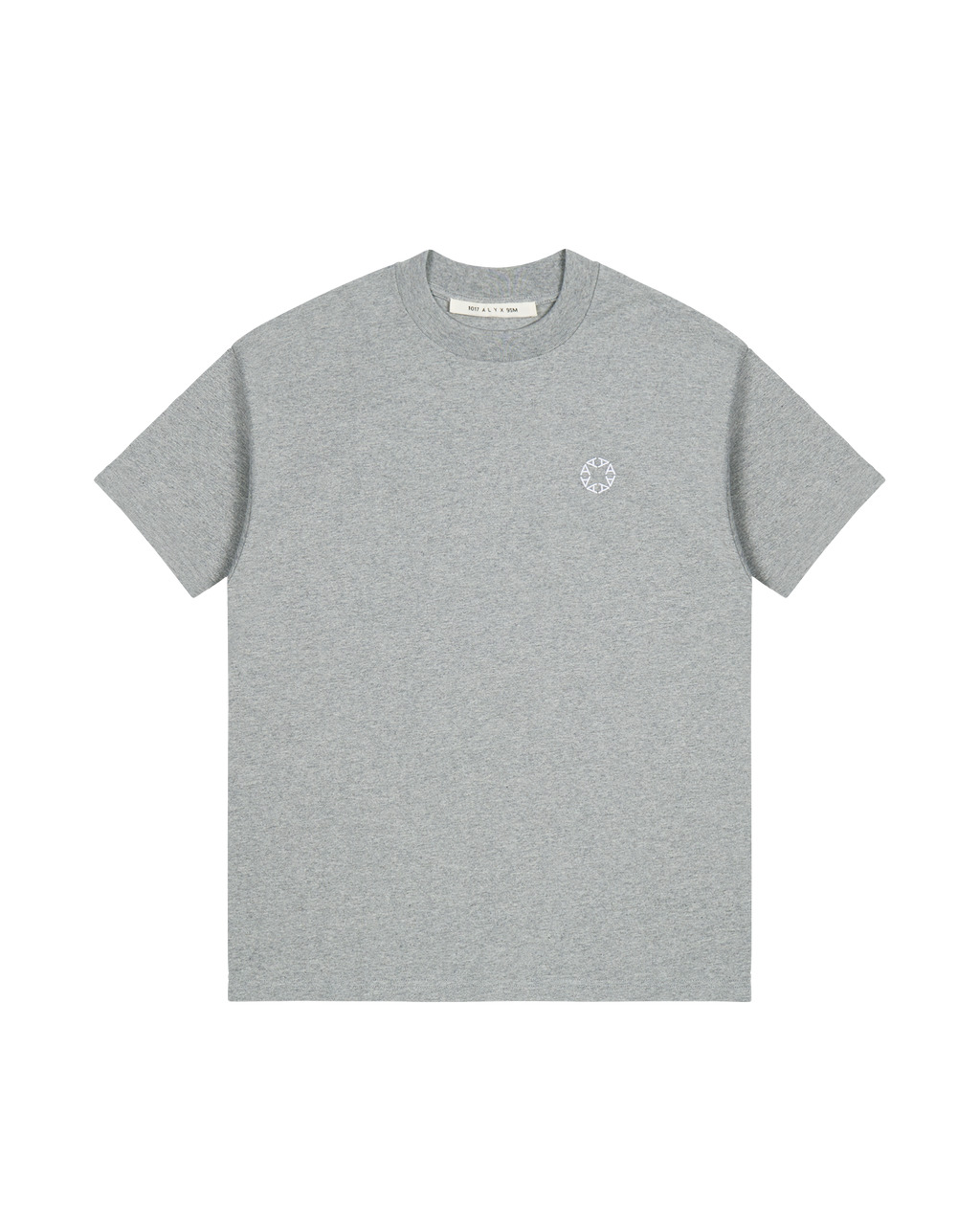 GREY OVERSIZED EMBROIDERED LOGO T-SHIRT - 1