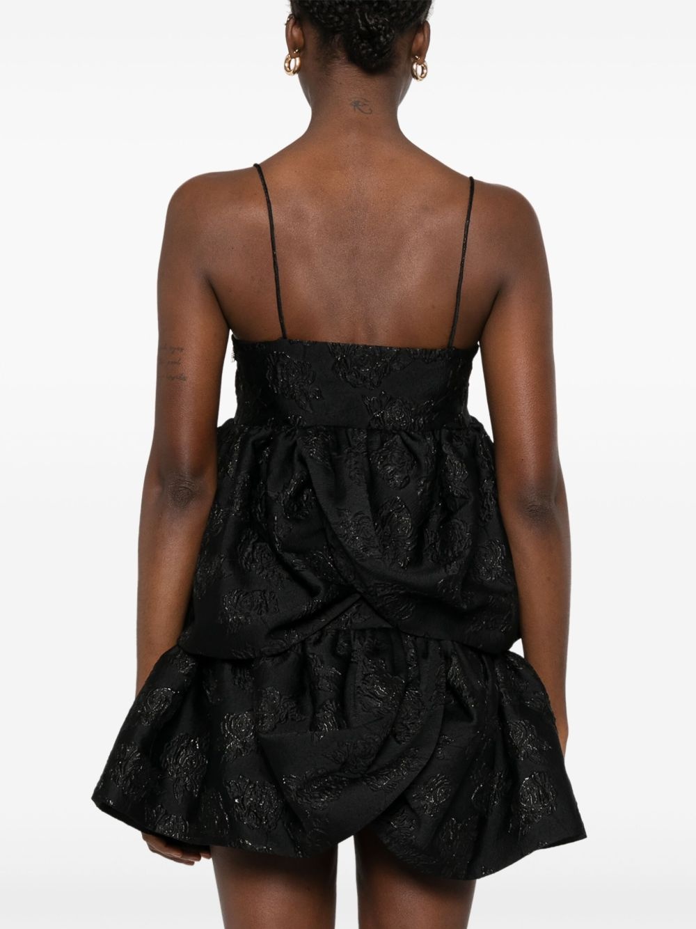 cloqué-effect draped-detailing top - 4