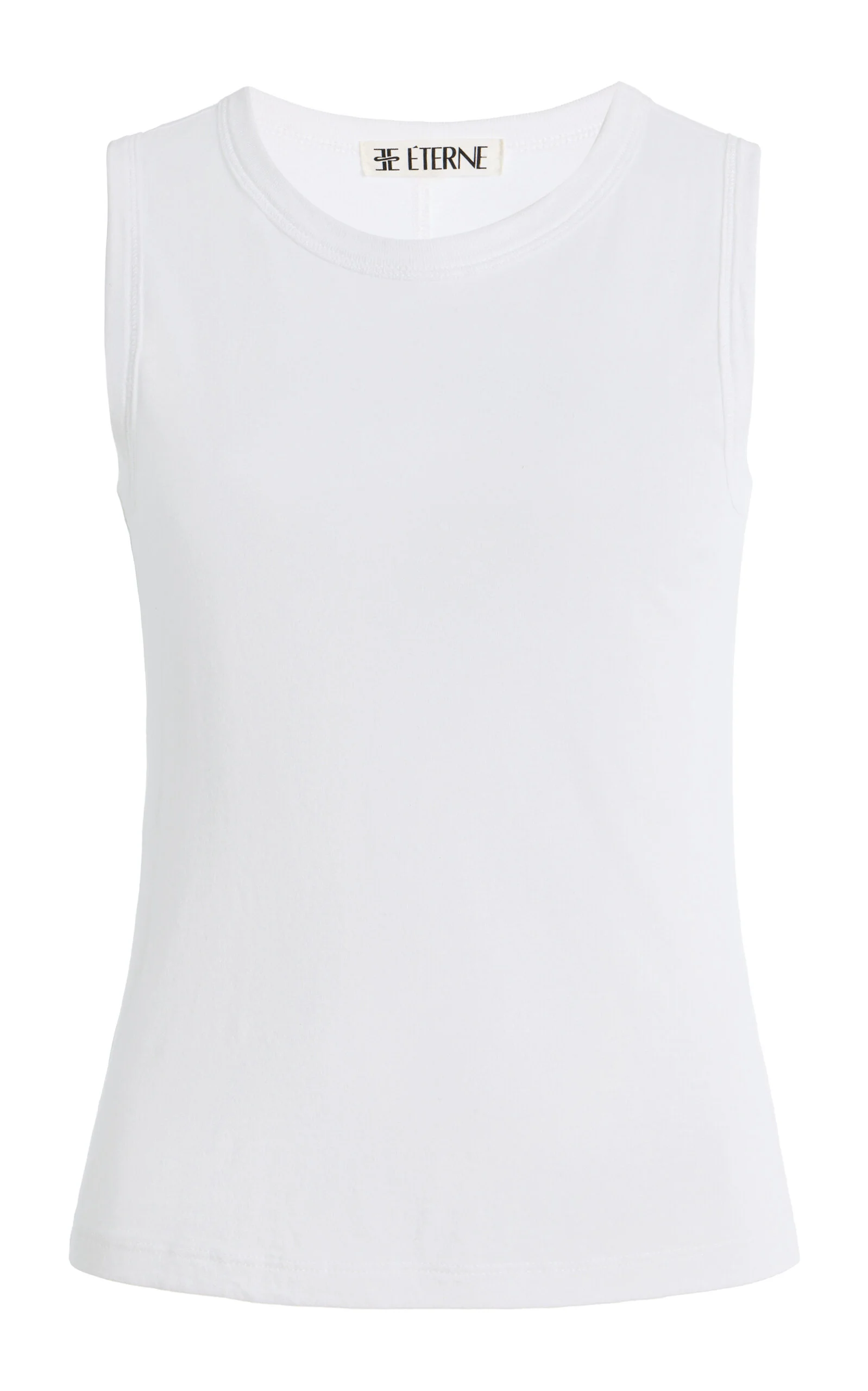 Fitted Cotton-Modal Muscle Tank Top ivory - 1